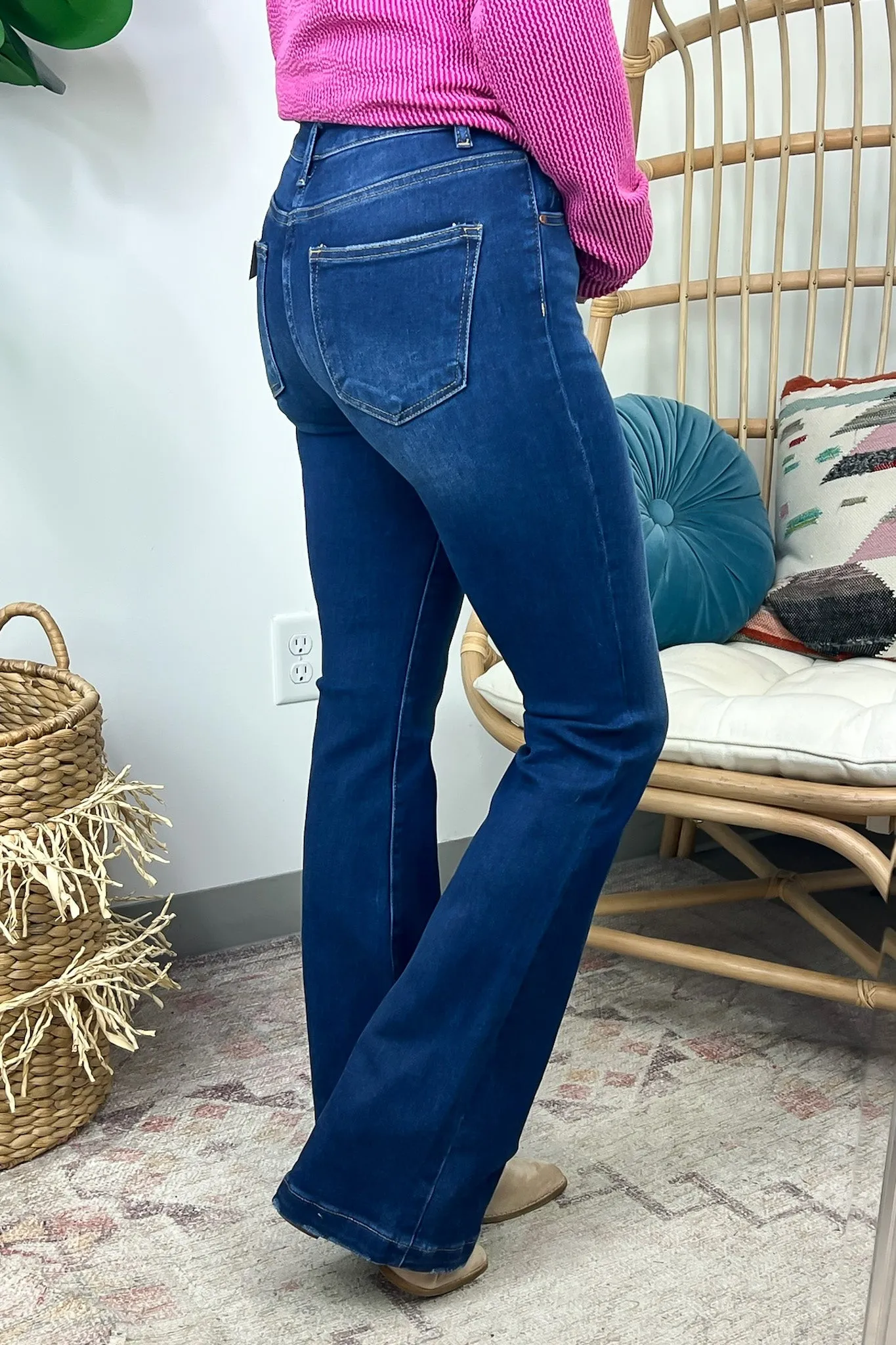 Kaci High Rise Button Fly Boot Cut Jeans - FINAL SALE