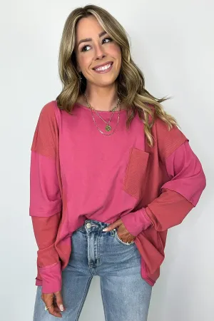Kaida Relaxed Color Block Pocket Top - BACK IN STOCK