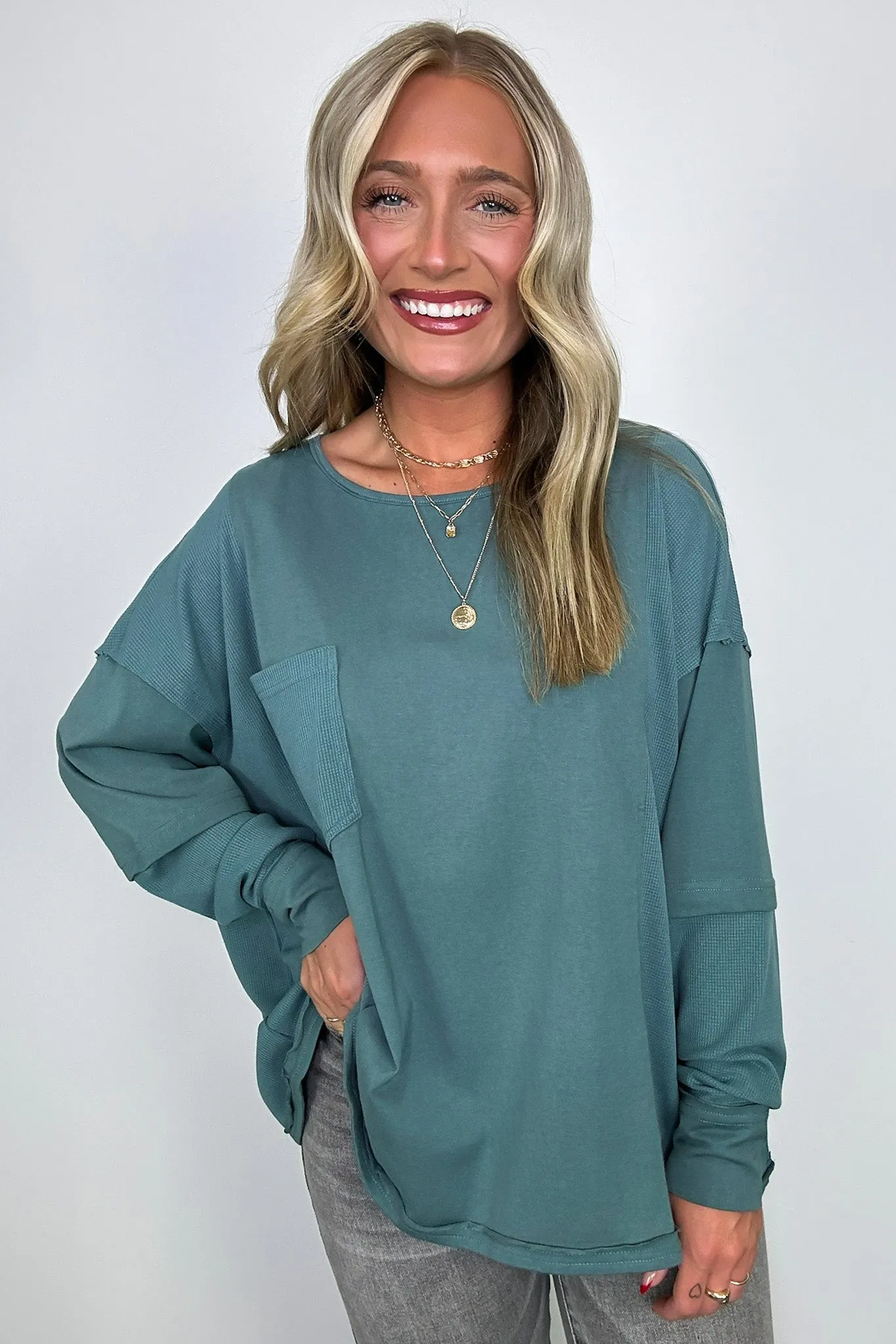 Kaida Relaxed Color Block Pocket Top - BACK IN STOCK