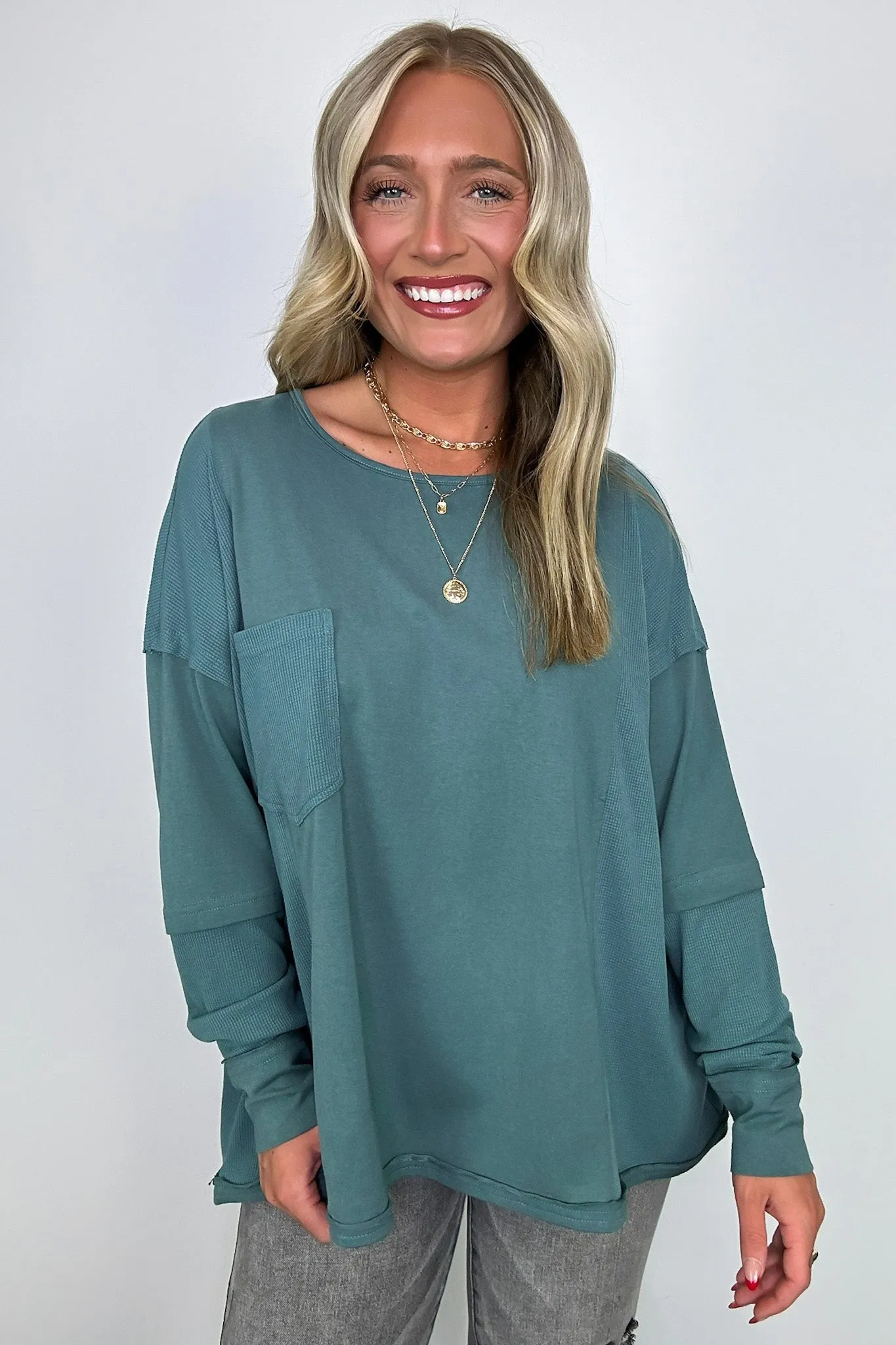 Kaida Relaxed Color Block Pocket Top - BACK IN STOCK