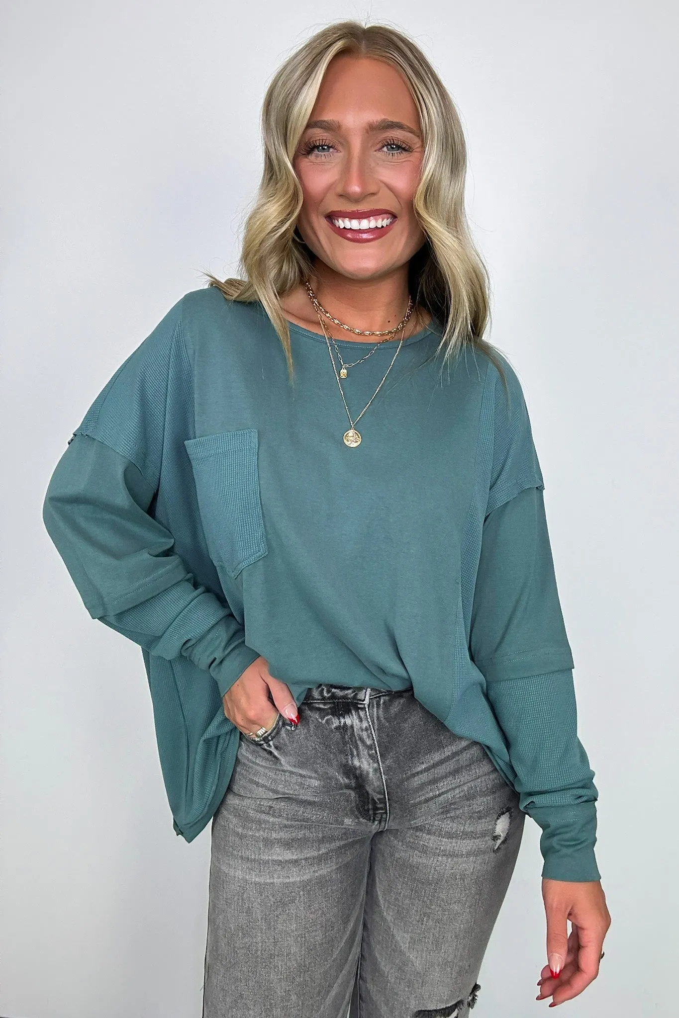 Kaida Relaxed Color Block Pocket Top - BACK IN STOCK