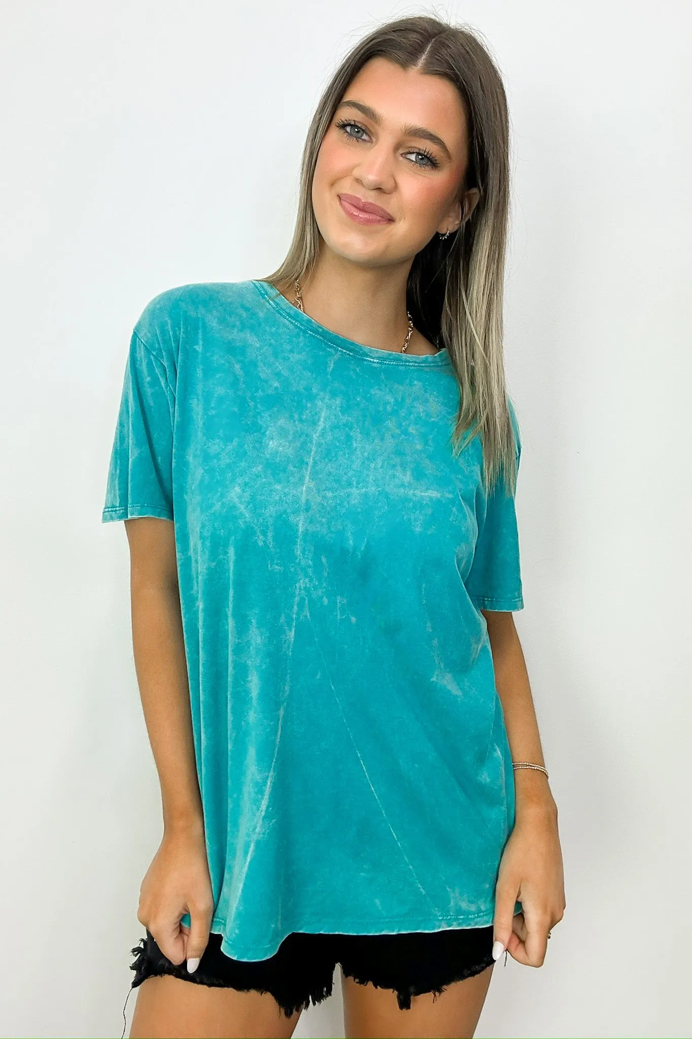 Kaline Mineral Washed Short Sleeve Top - BACK IN STOCK