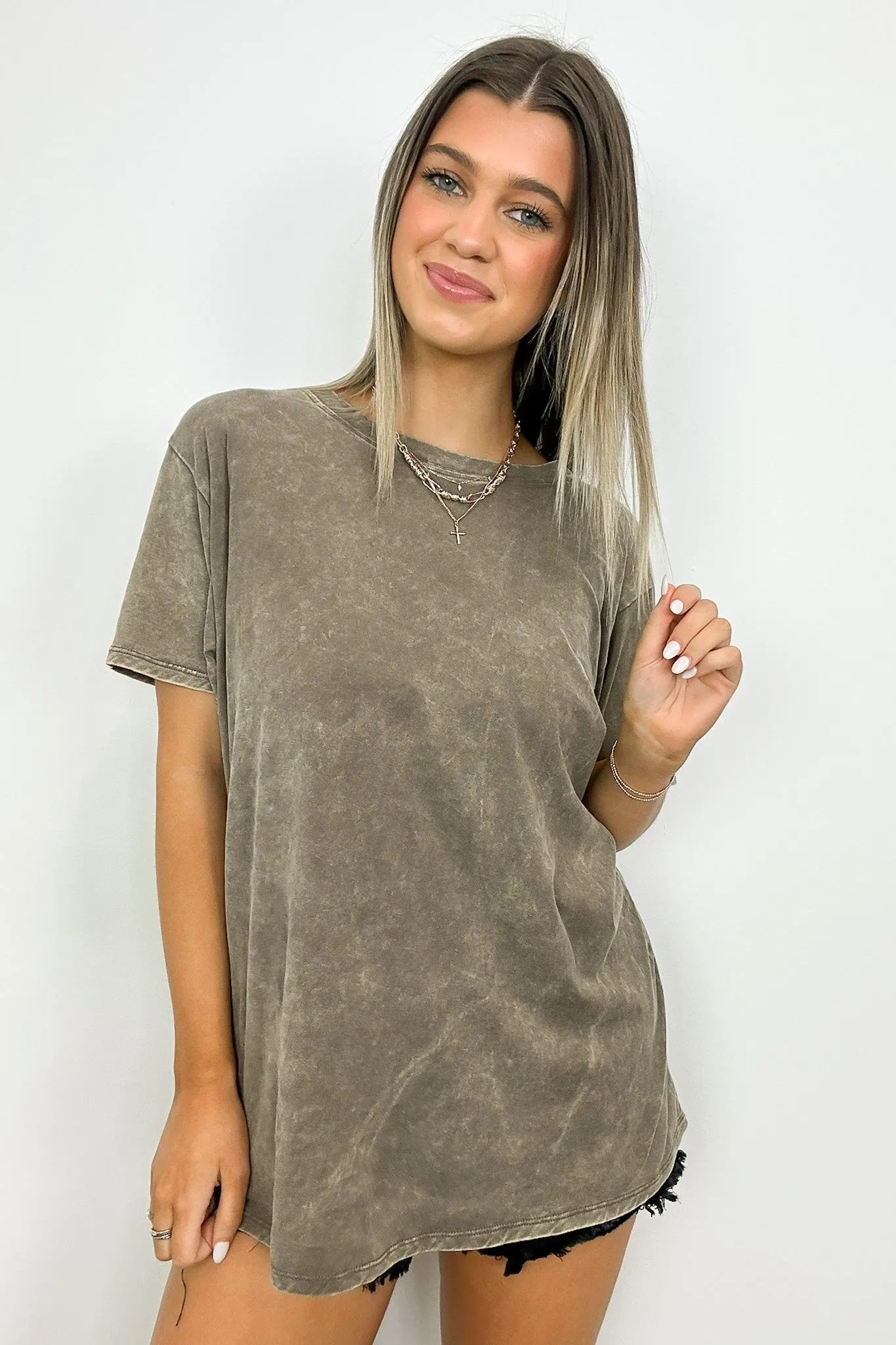 Kaline Mineral Washed Short Sleeve Top - BACK IN STOCK