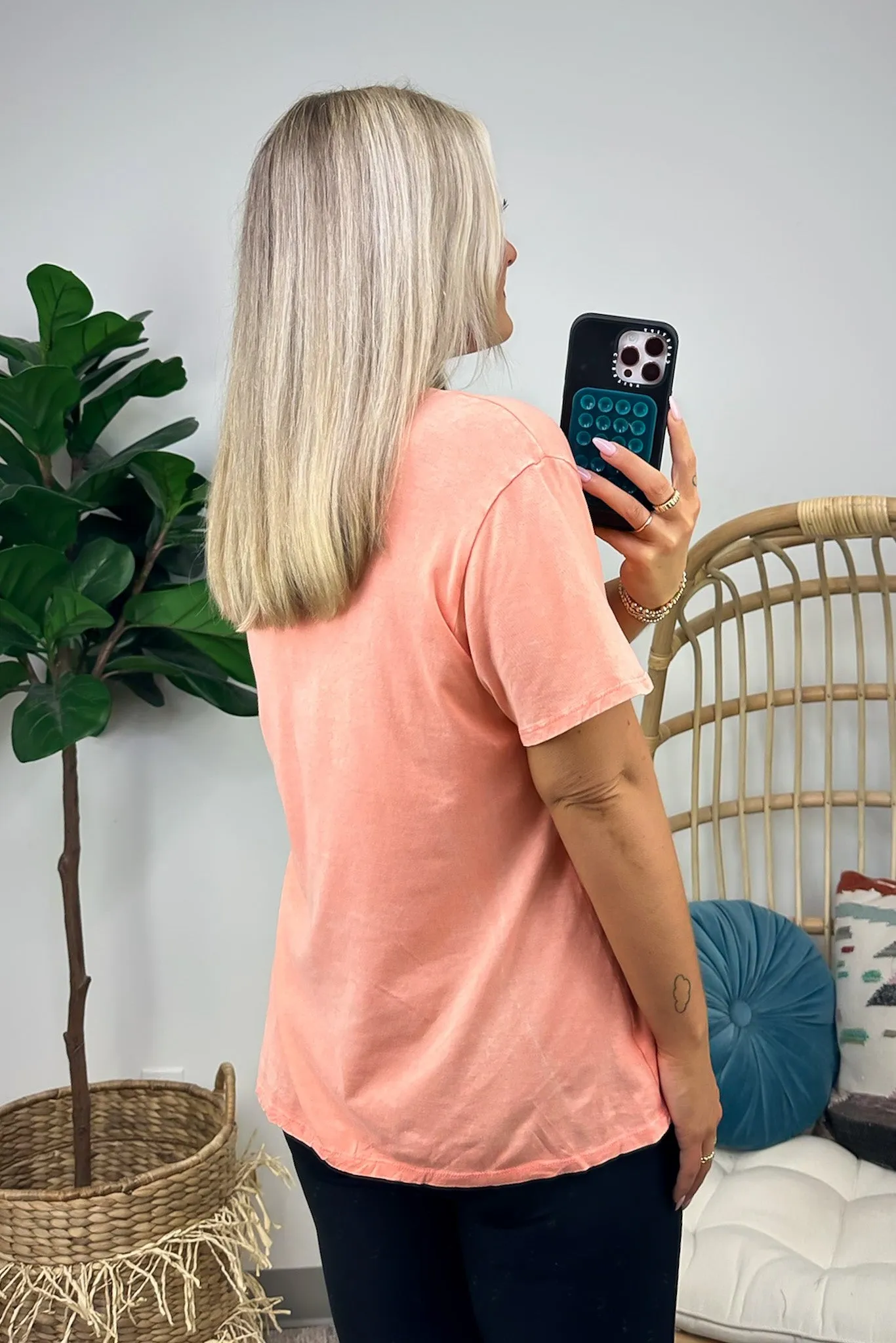 Kaline Mineral Washed Short Sleeve Top - BACK IN STOCK
