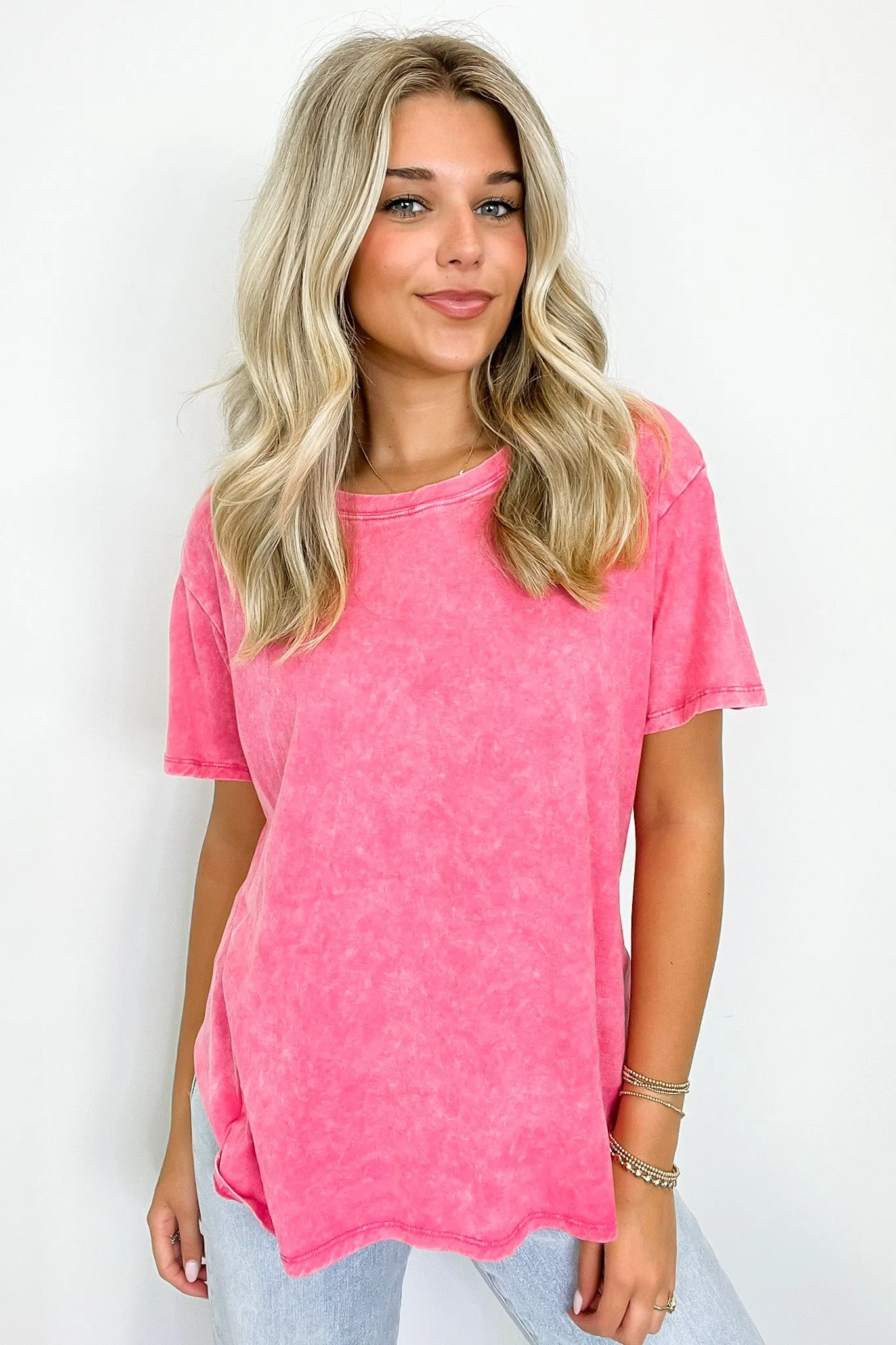 Kaline Mineral Washed Short Sleeve Top - BACK IN STOCK