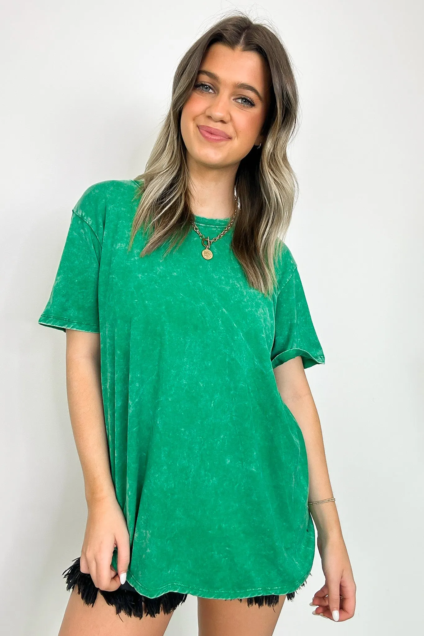 Kaline Mineral Washed Short Sleeve Top - BACK IN STOCK