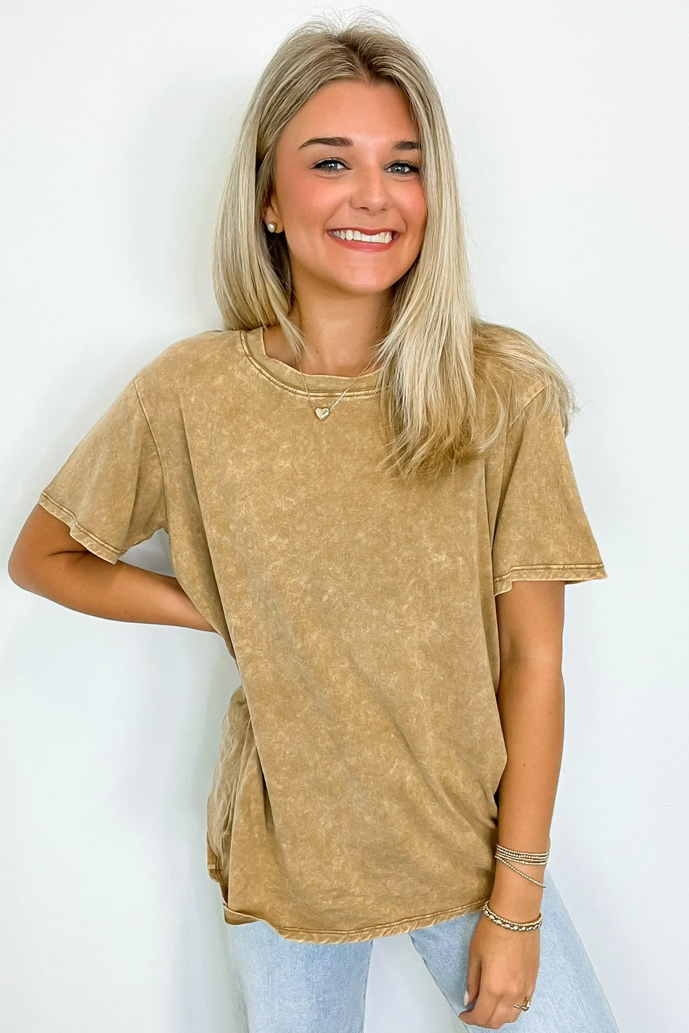 Kaline Mineral Washed Short Sleeve Top - BACK IN STOCK