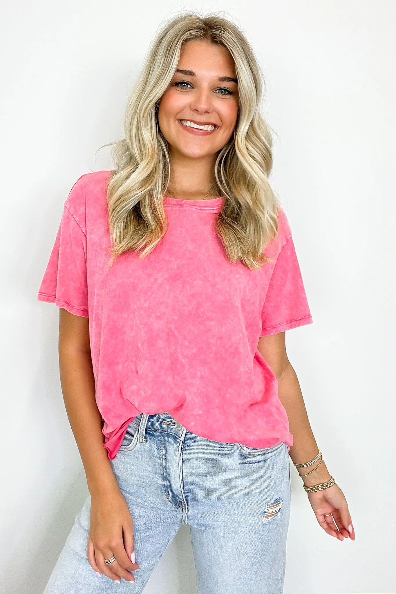 Kaline Mineral Washed Short Sleeve Top - BACK IN STOCK