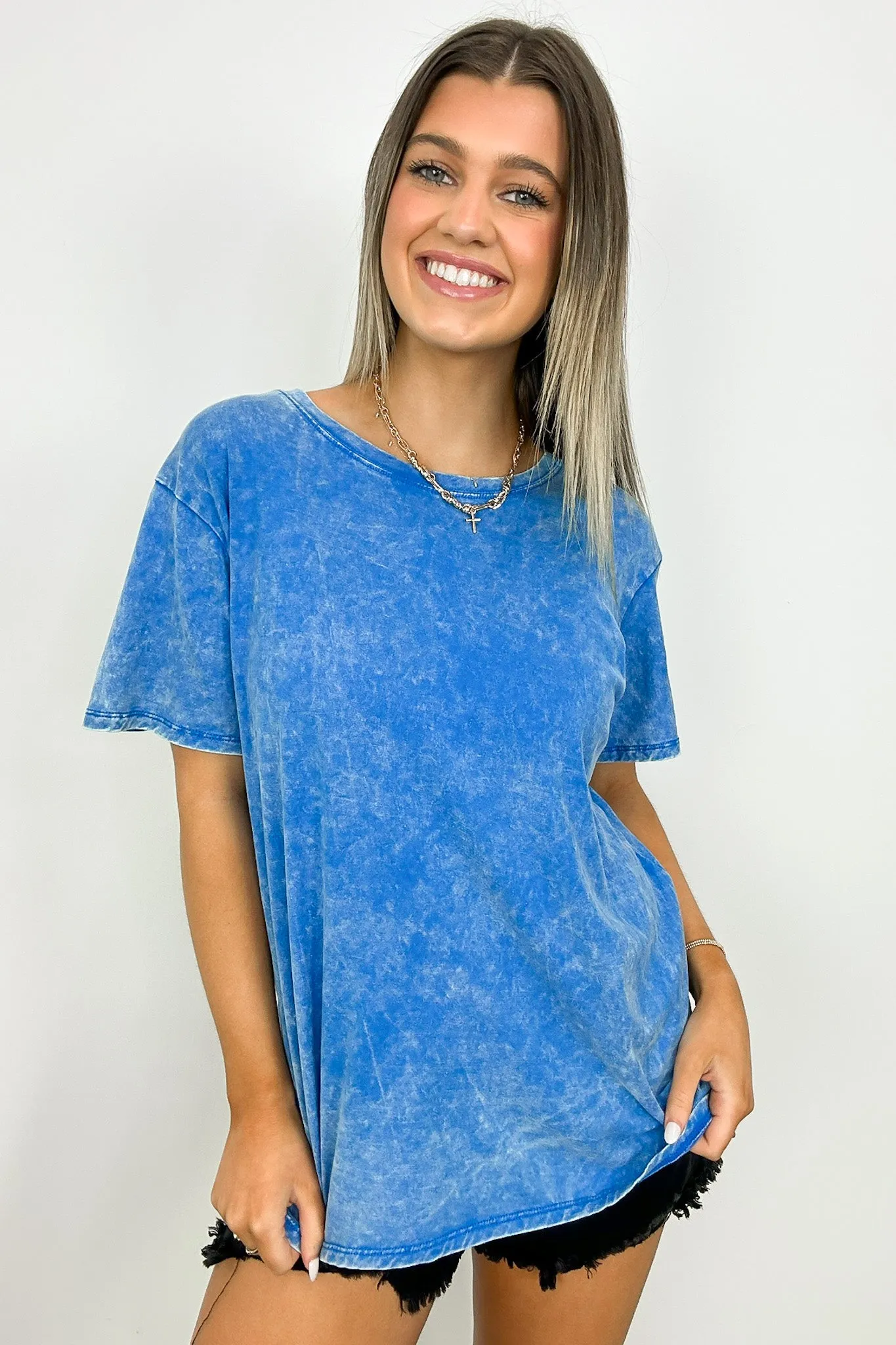 Kaline Mineral Washed Short Sleeve Top - BACK IN STOCK