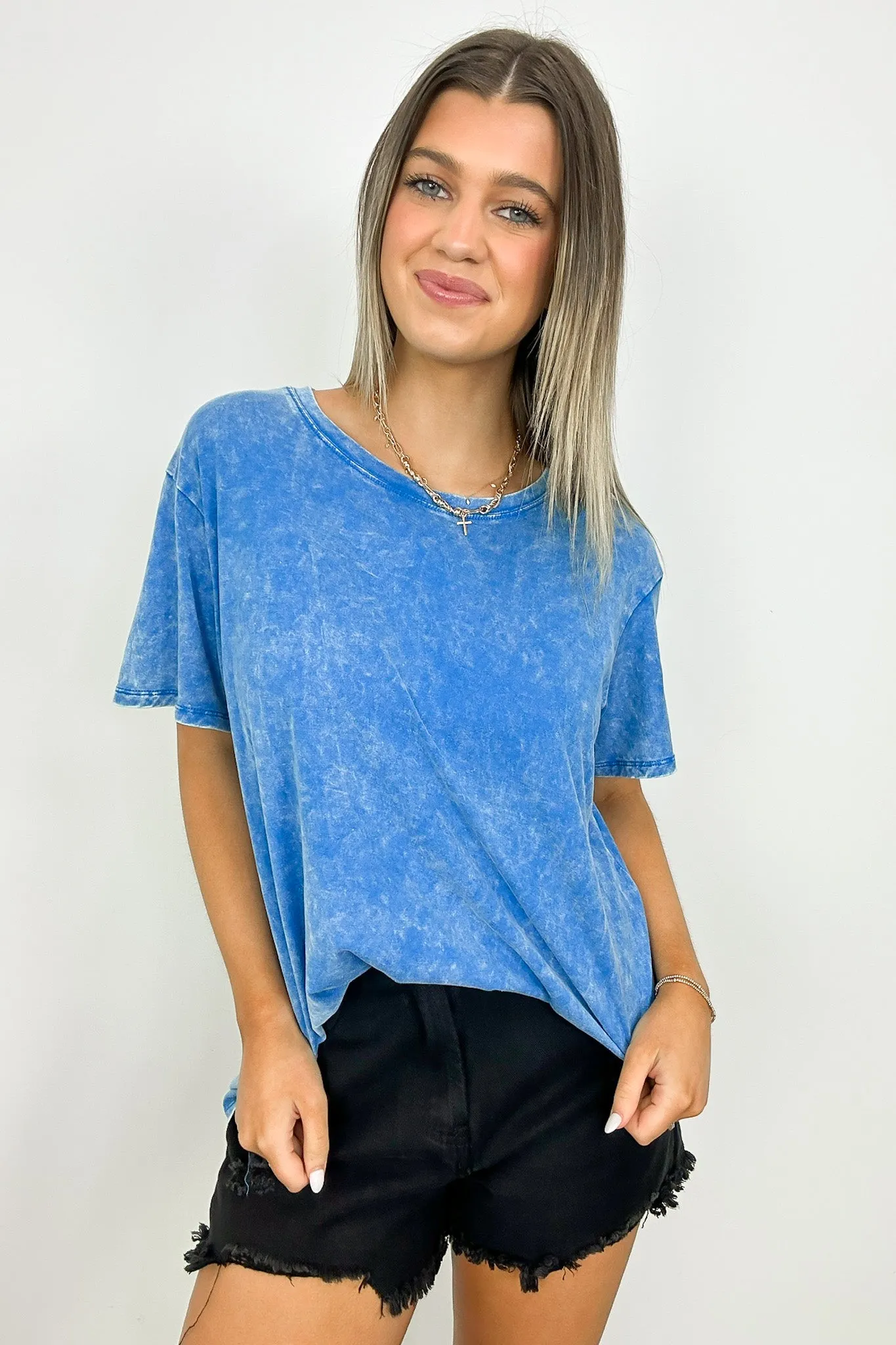 Kaline Mineral Washed Short Sleeve Top - BACK IN STOCK