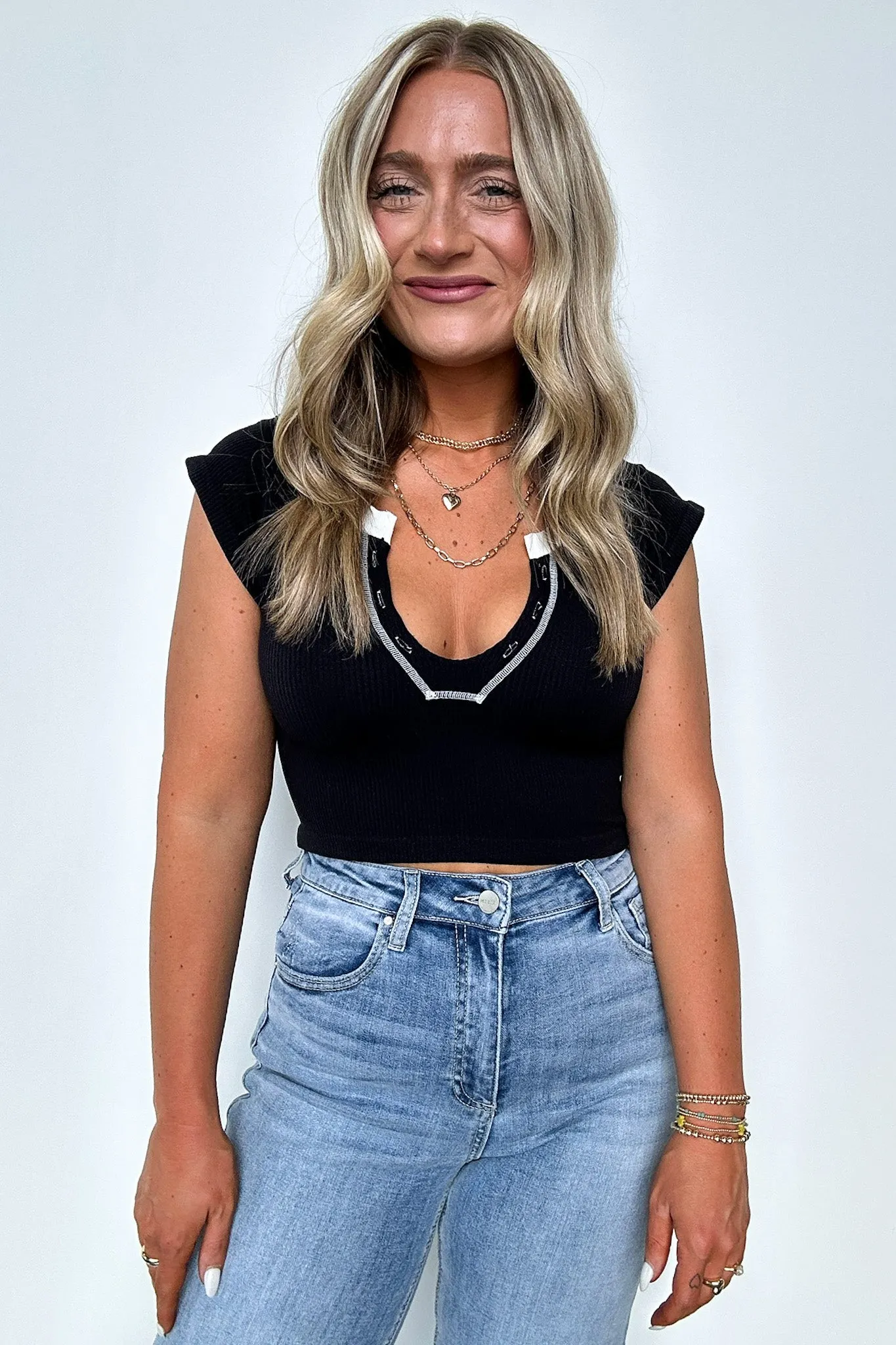 Karissa Notch Neck Ribbed Top - FINAL SALE
