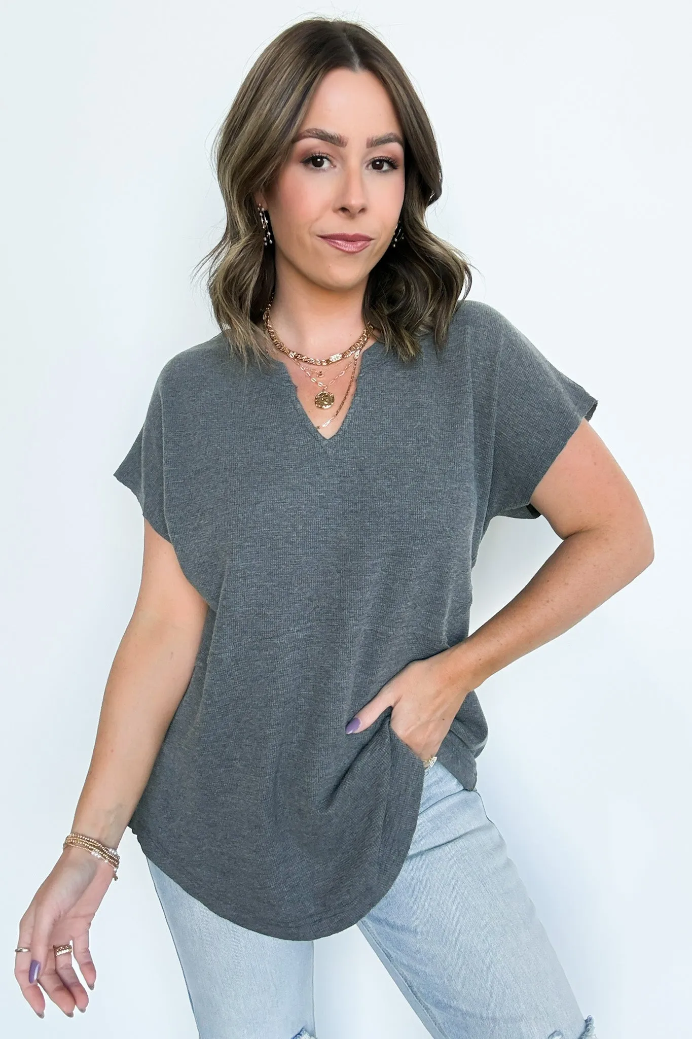 Karlan Mineral Washed Thermal Top - FINAL SALE