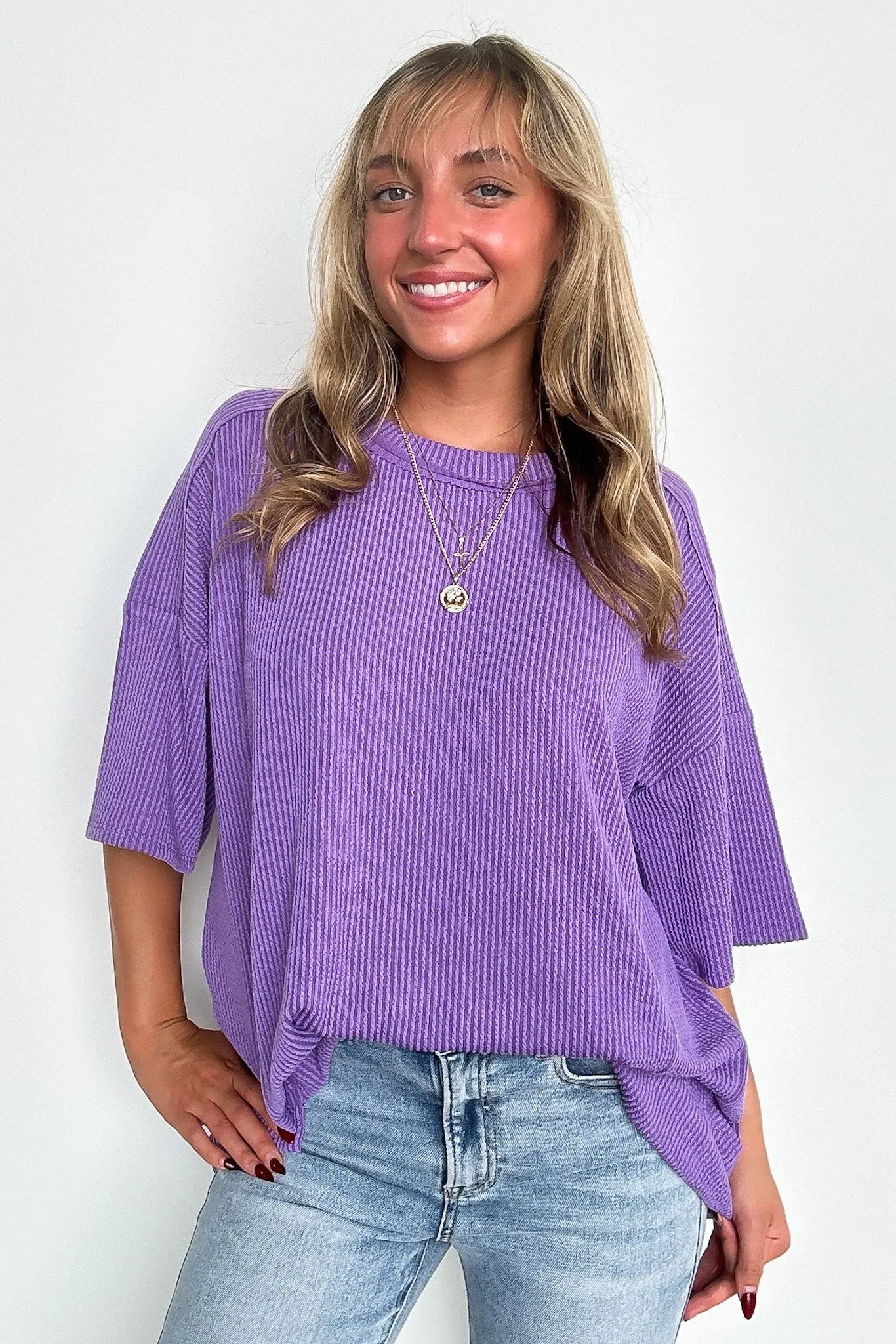 Karmyn Rib Knit Relaxed Fit Top