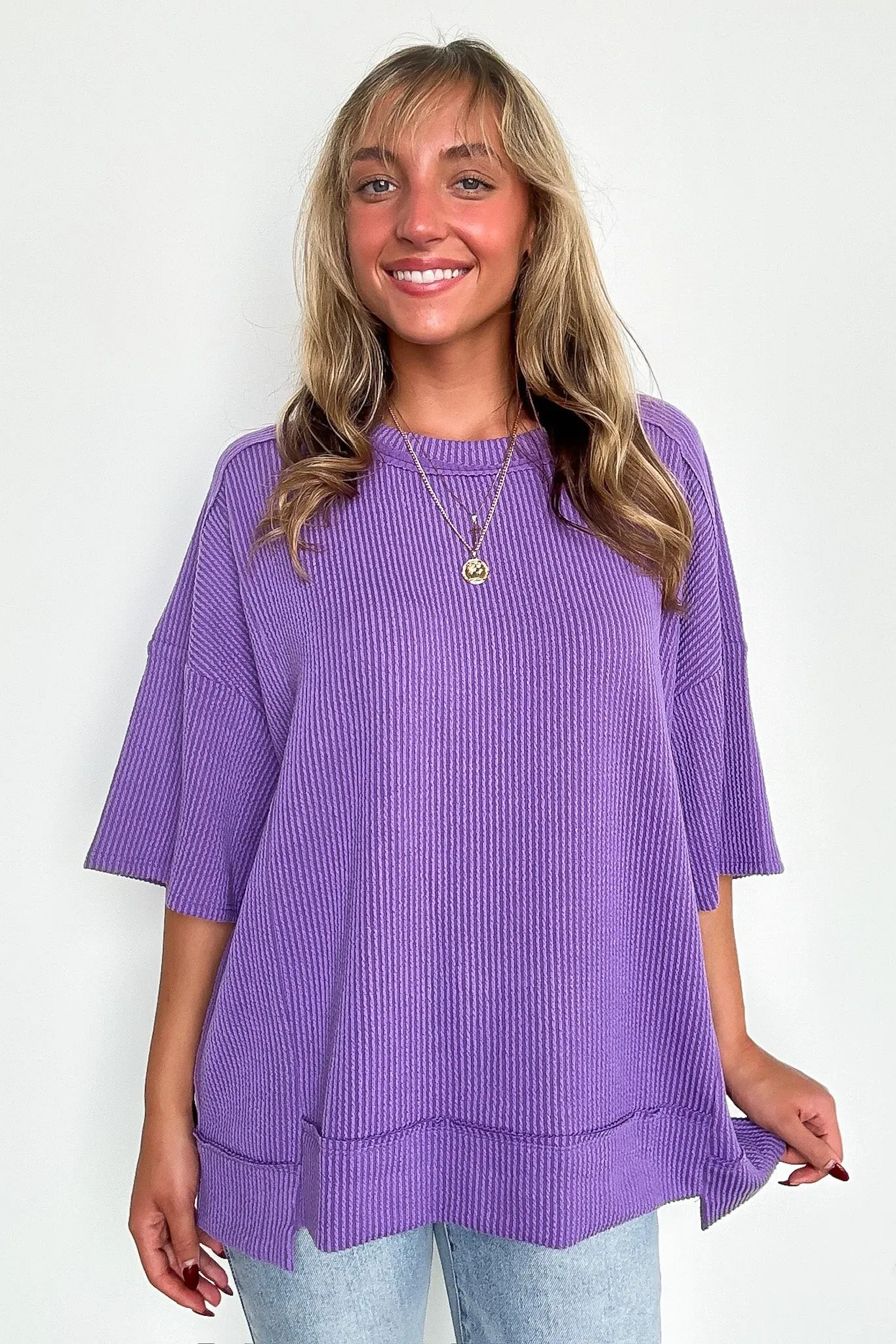 Karmyn Rib Knit Relaxed Fit Top