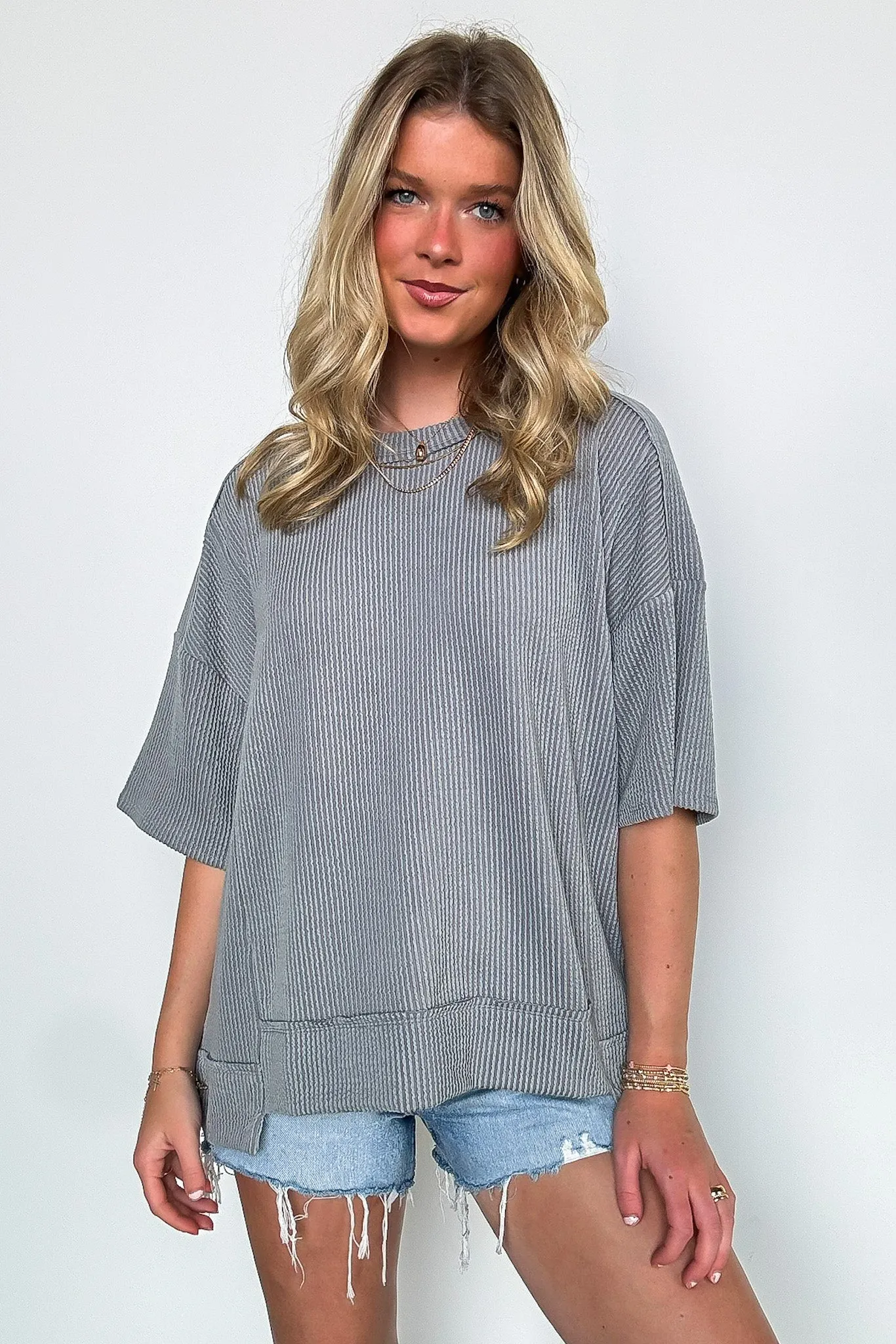 Karmyn Rib Knit Relaxed Fit Top