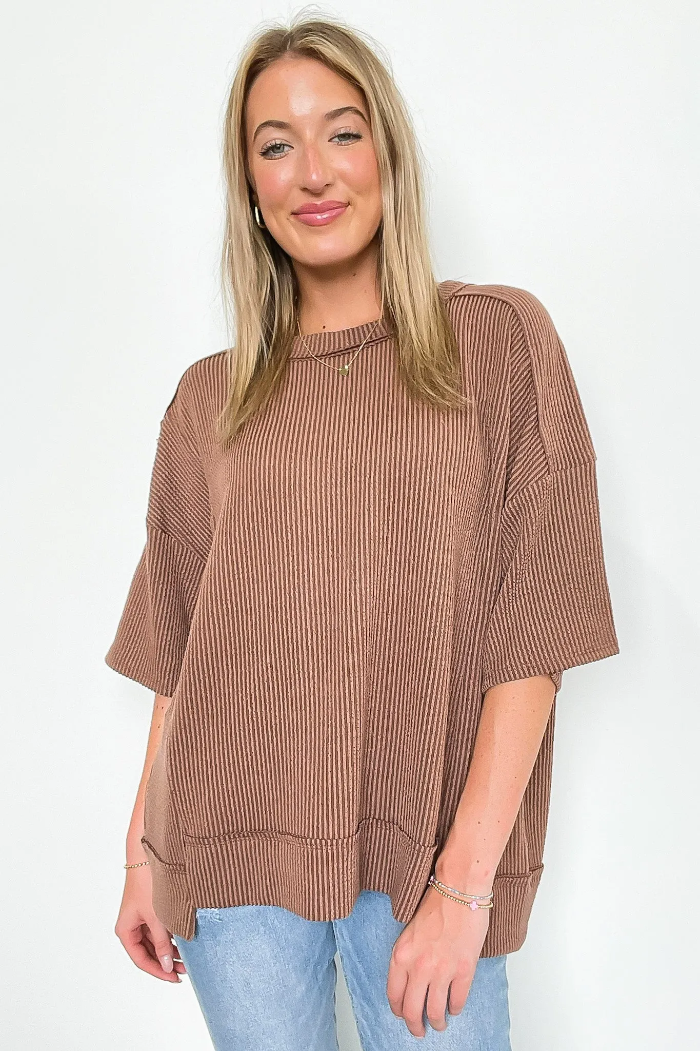 Karmyn Rib Knit Relaxed Fit Top