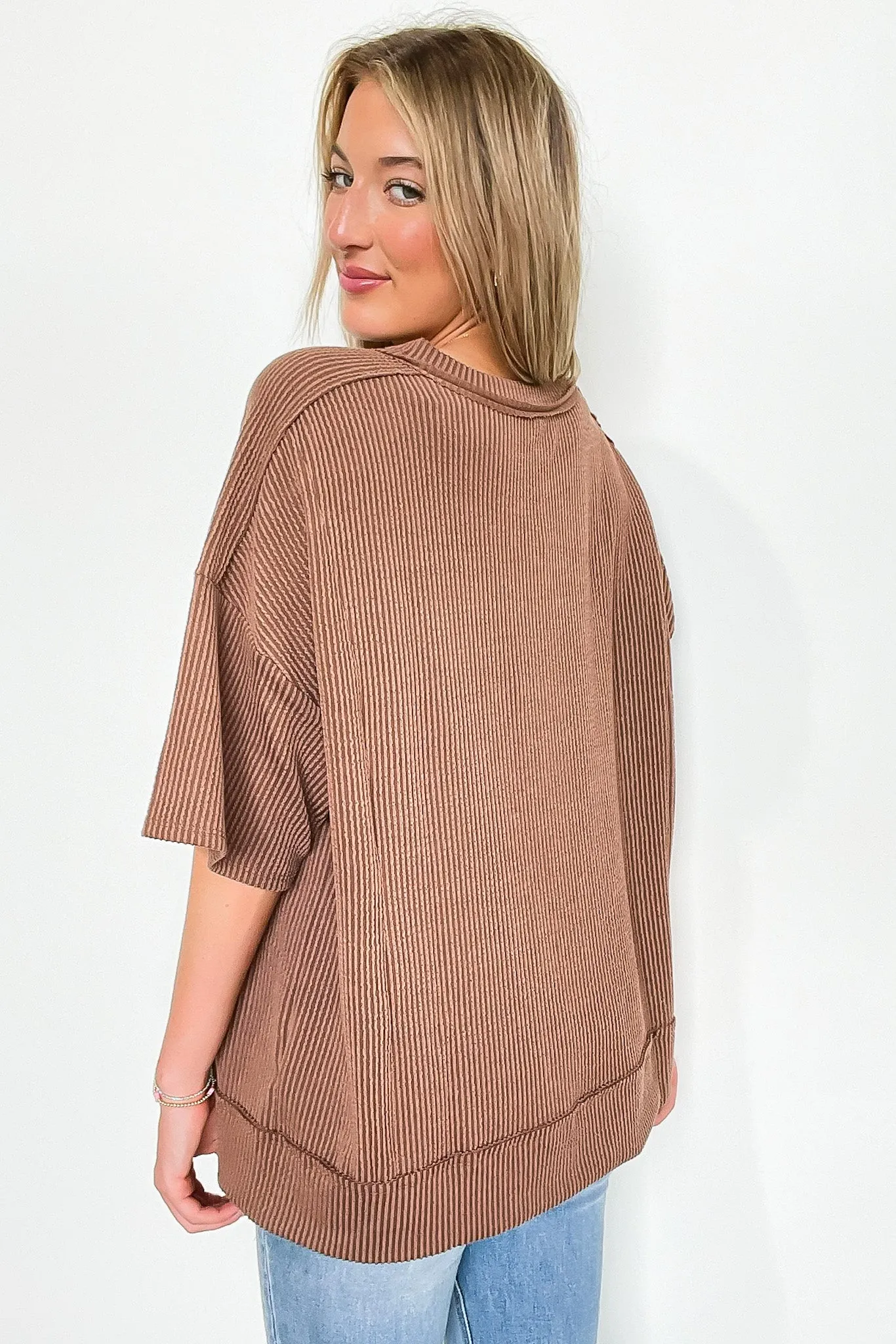 Karmyn Rib Knit Relaxed Fit Top