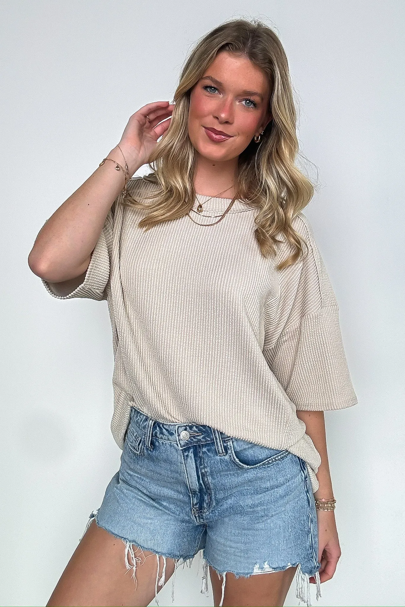 Karmyn Rib Knit Relaxed Fit Top