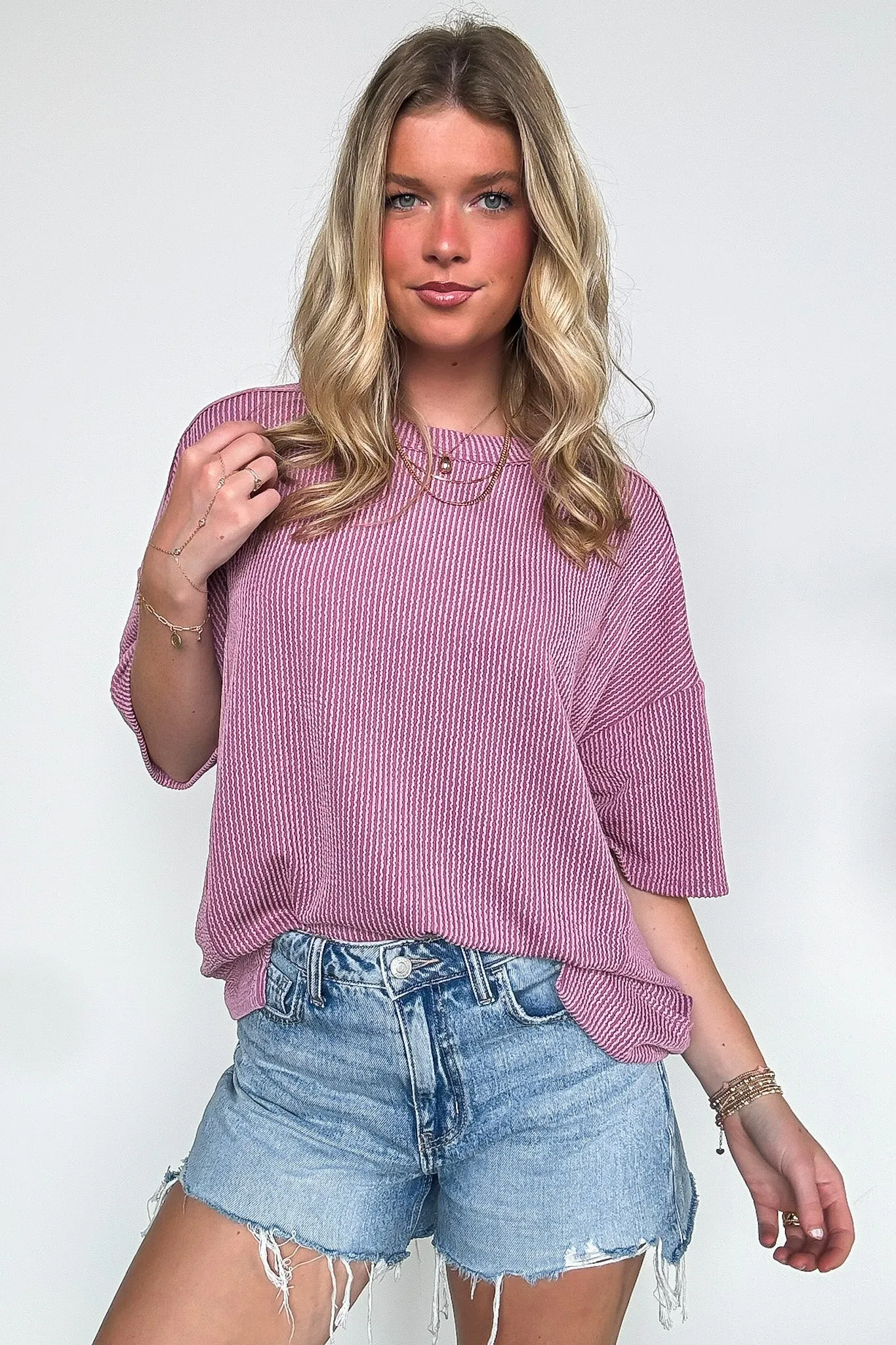 Karmyn Rib Knit Relaxed Fit Top