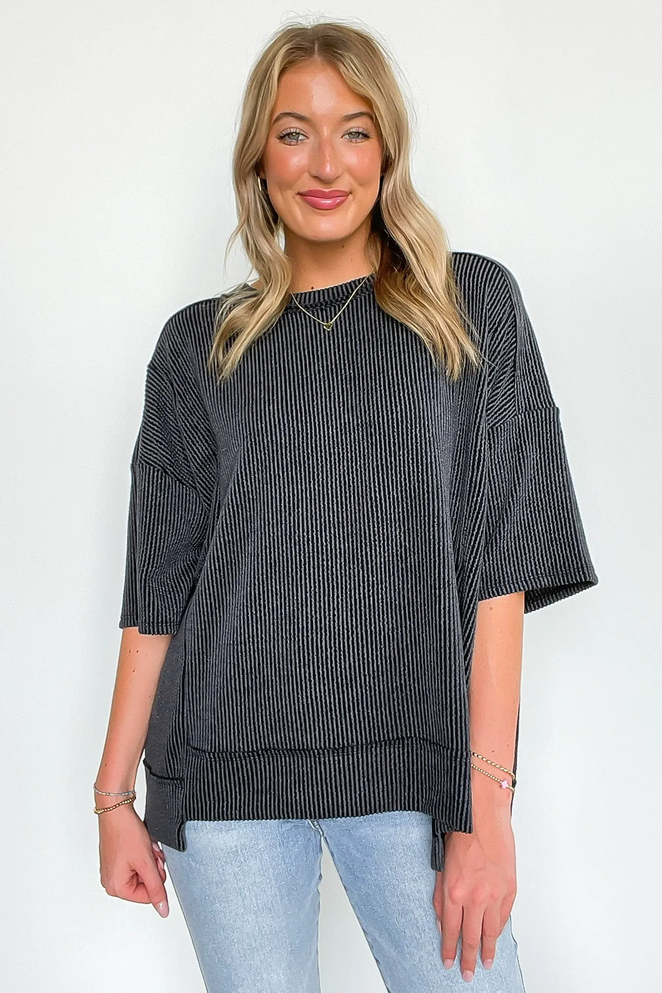 Karmyn Rib Knit Relaxed Fit Top