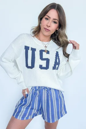 Karrie Striped Elastic Waist Shorts