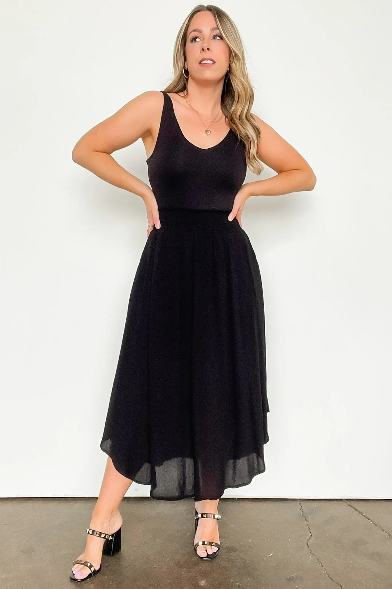 Katherinah High Rise Smocked Maxi Skirt