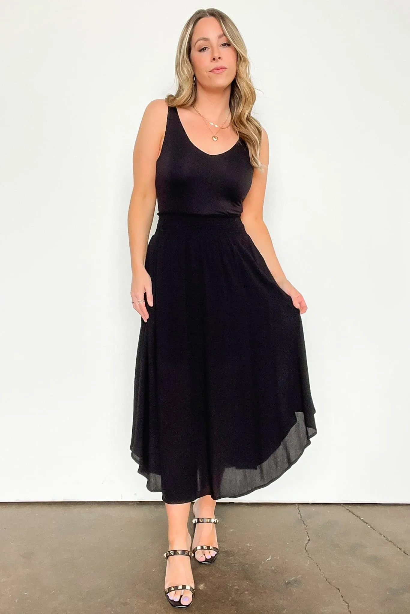 Katherinah High Rise Smocked Maxi Skirt