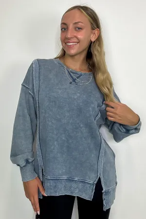 Kathryn Mineral Washed Oversized Pullover - FINAL SALE