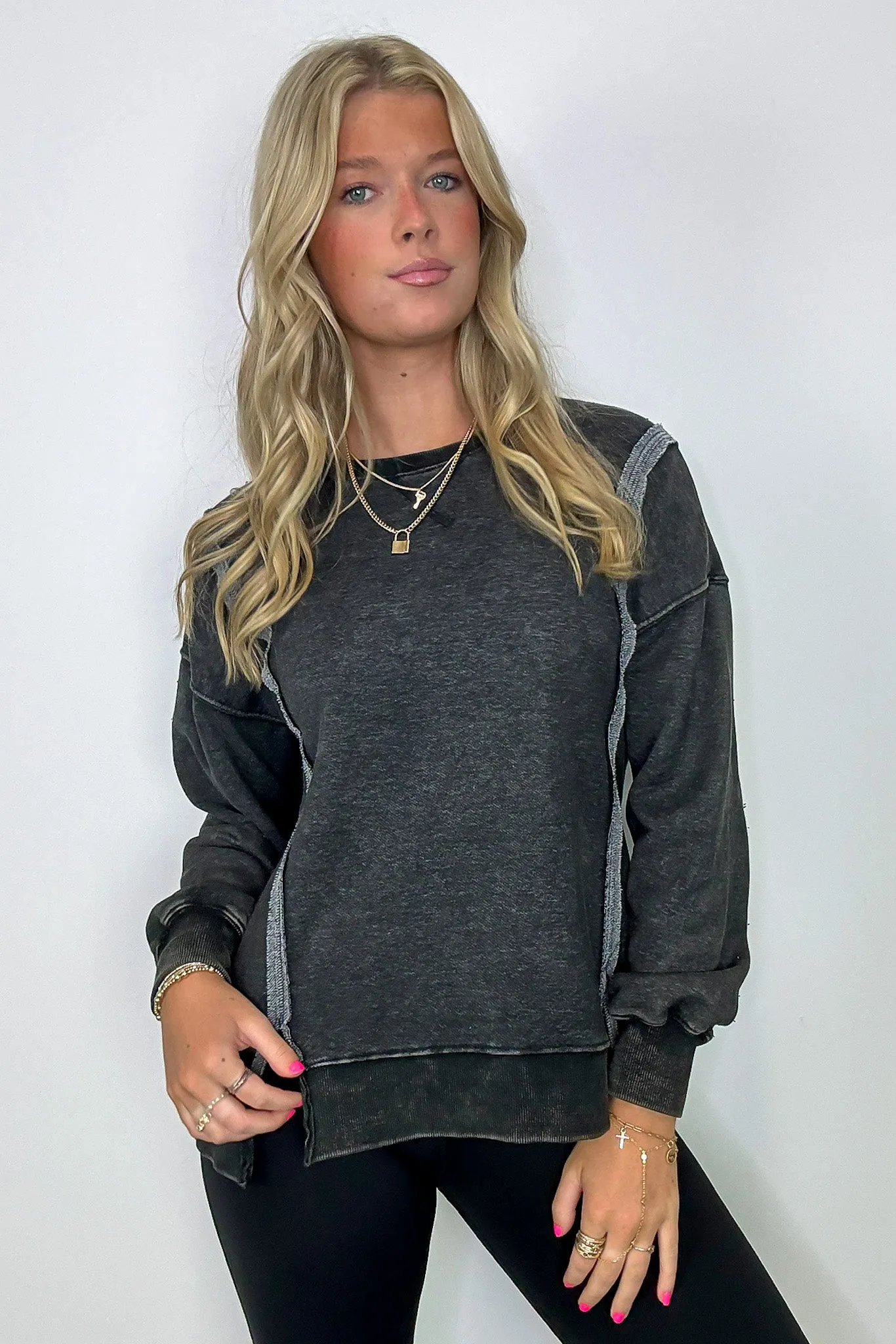 Kathryn Mineral Washed Oversized Pullover - FINAL SALE