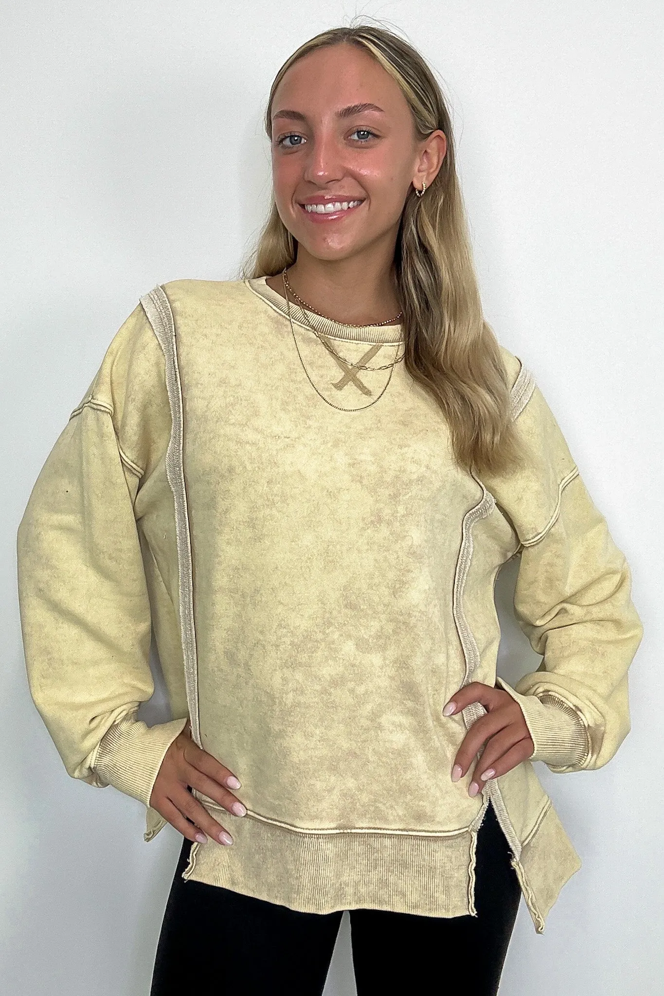 Kathryn Mineral Washed Oversized Pullover - FINAL SALE