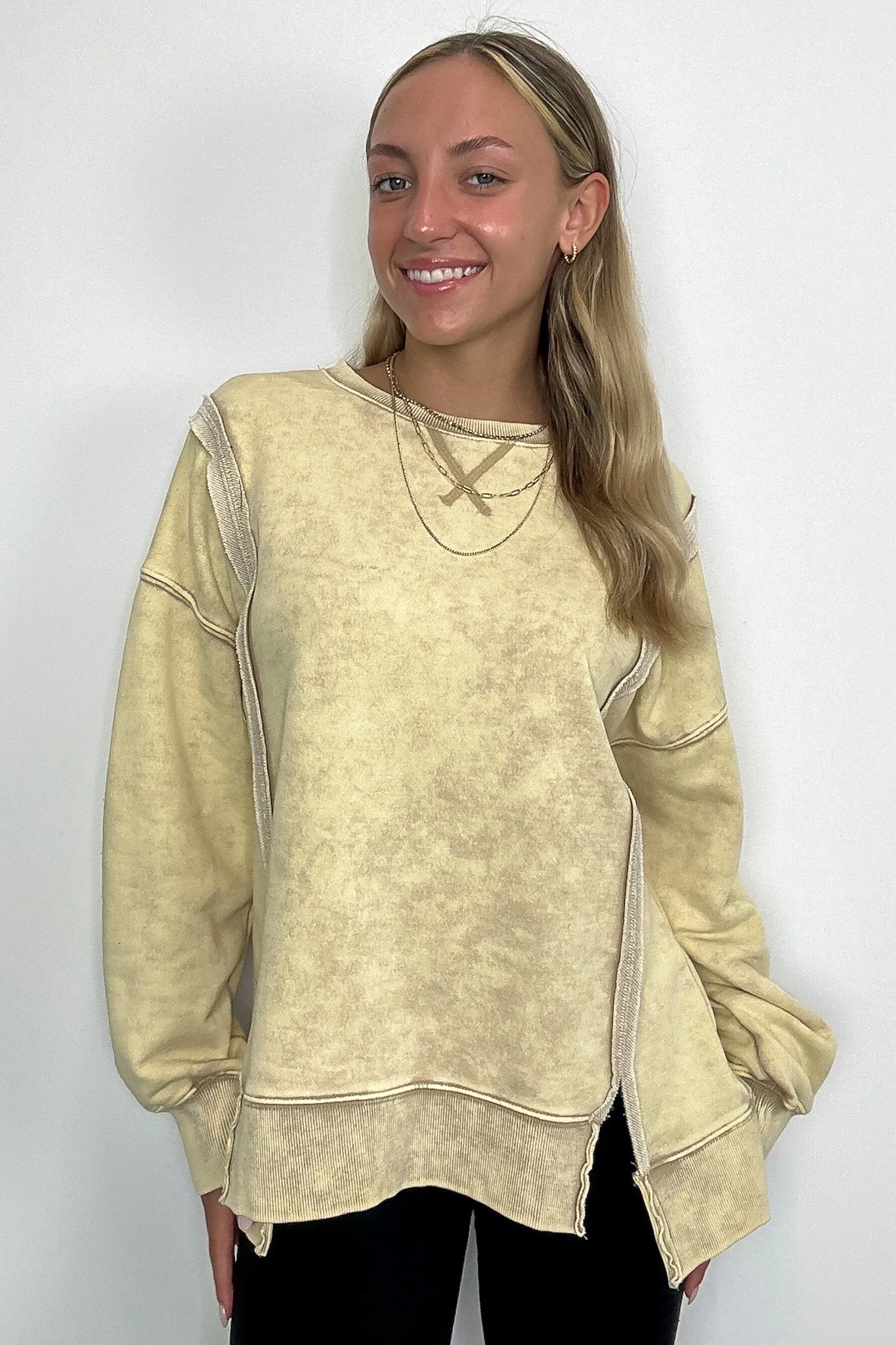 Kathryn Mineral Washed Oversized Pullover - FINAL SALE