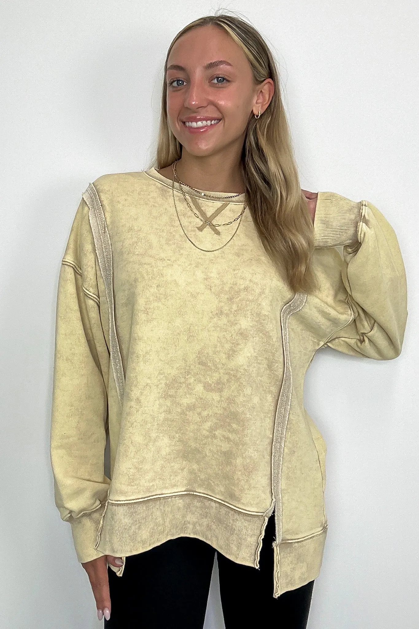 Kathryn Mineral Washed Oversized Pullover - FINAL SALE