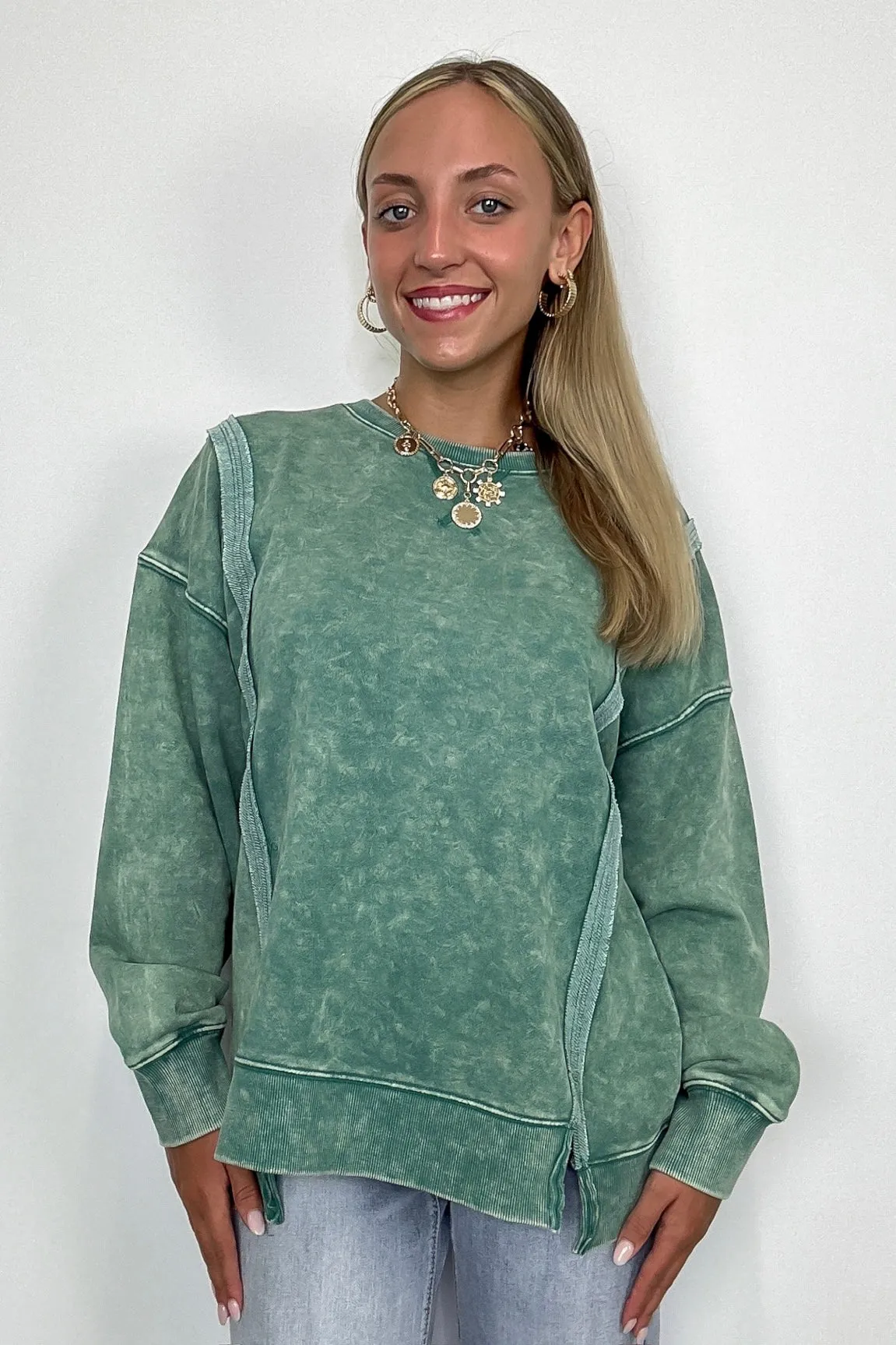 Kathryn Mineral Washed Oversized Pullover - FINAL SALE