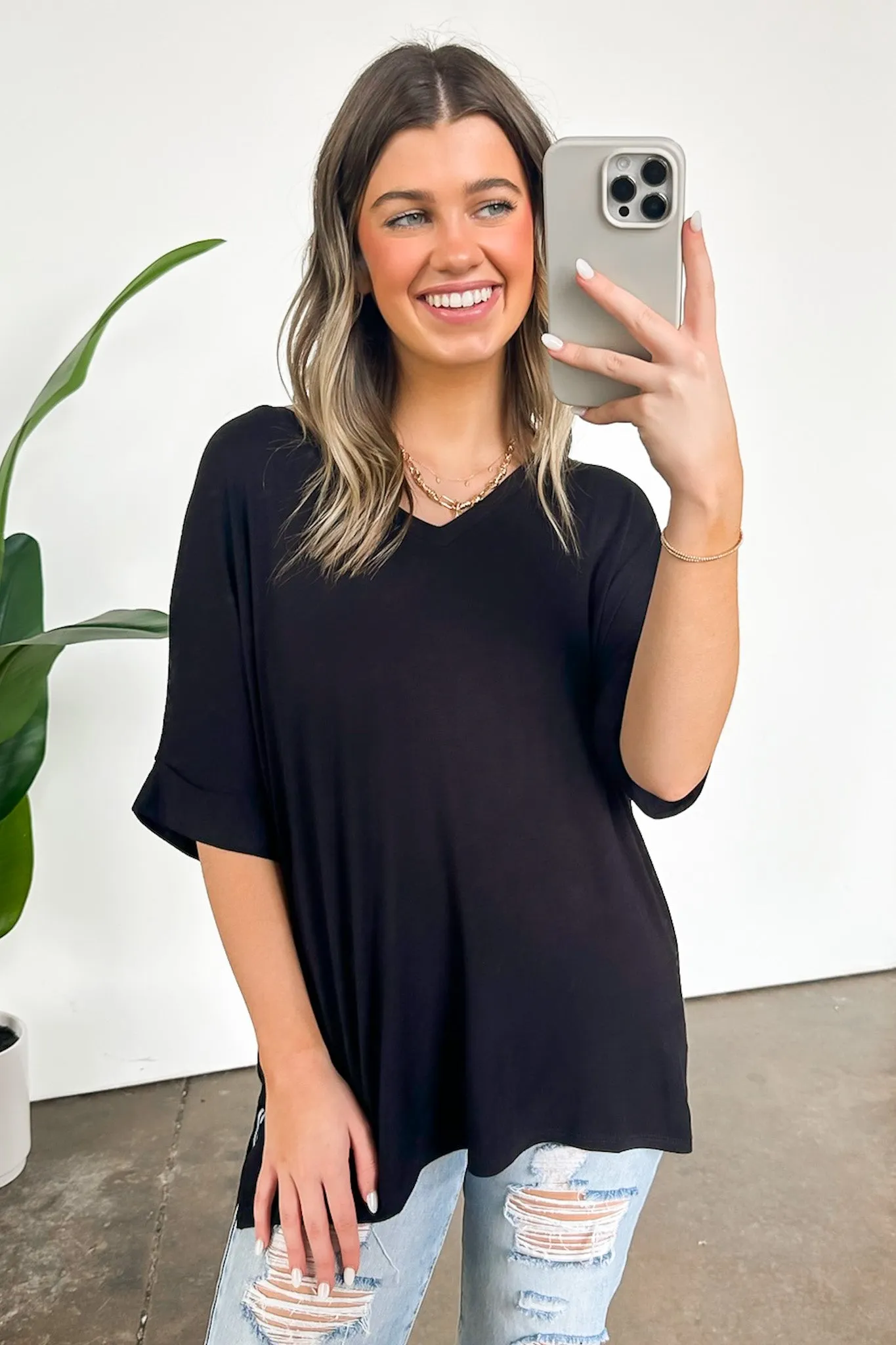 Kaydee V-Neck Relaxed Top - FINAL SALE