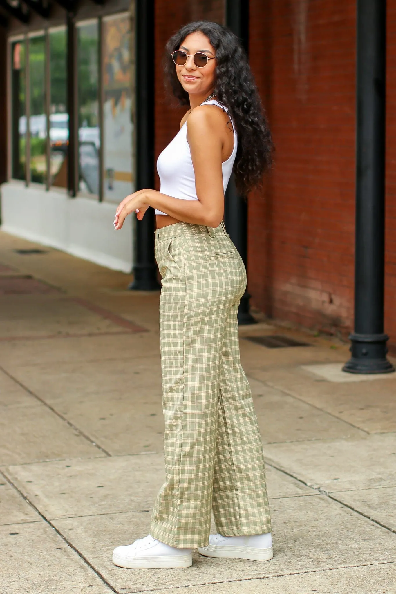 Keep it Cool Plaid Print Wide Leg Pants - FINAL SALE