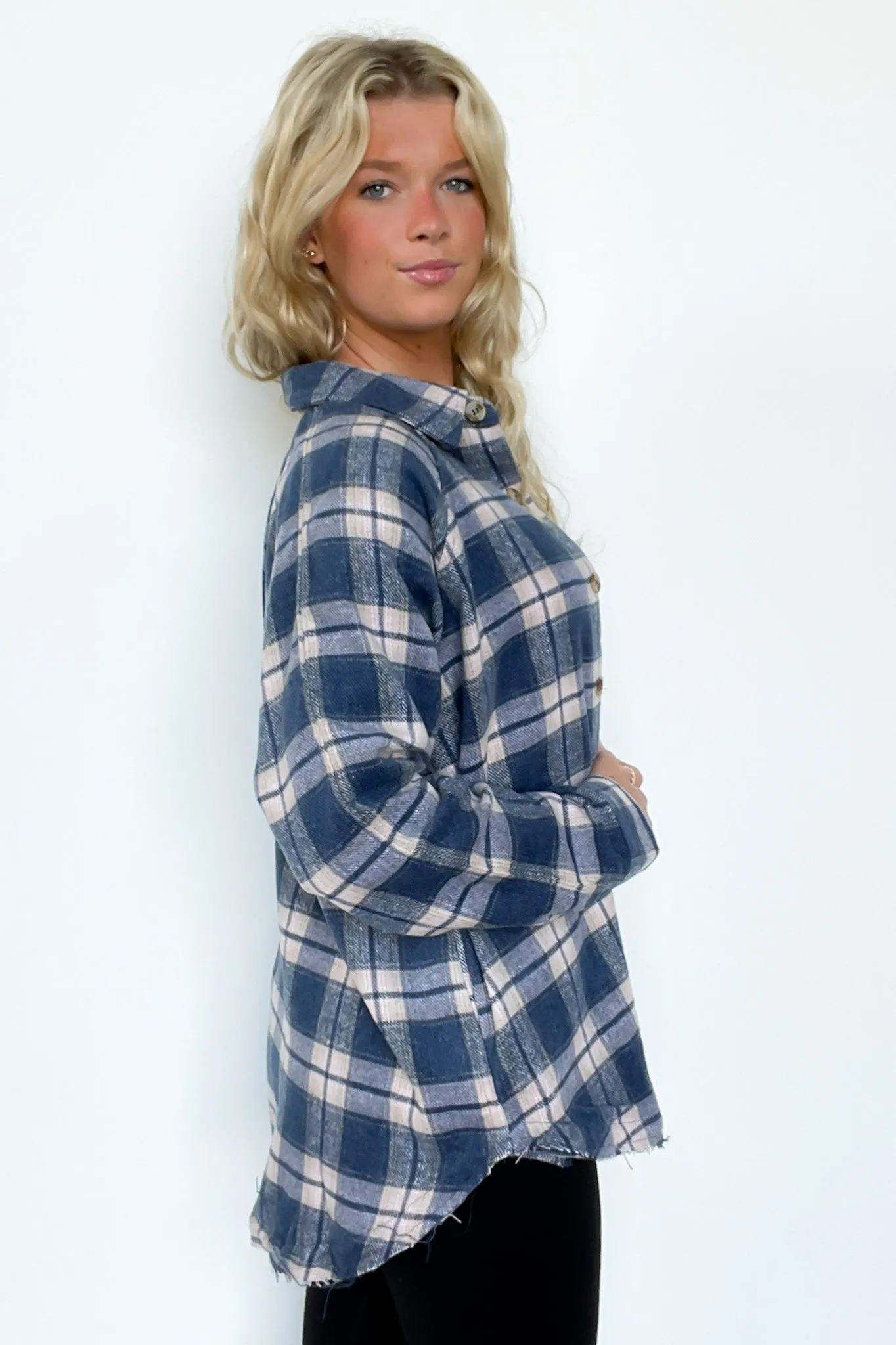 Keep It Cozy Oversized Button Down Plaid Flannel Top - FINAL SALE