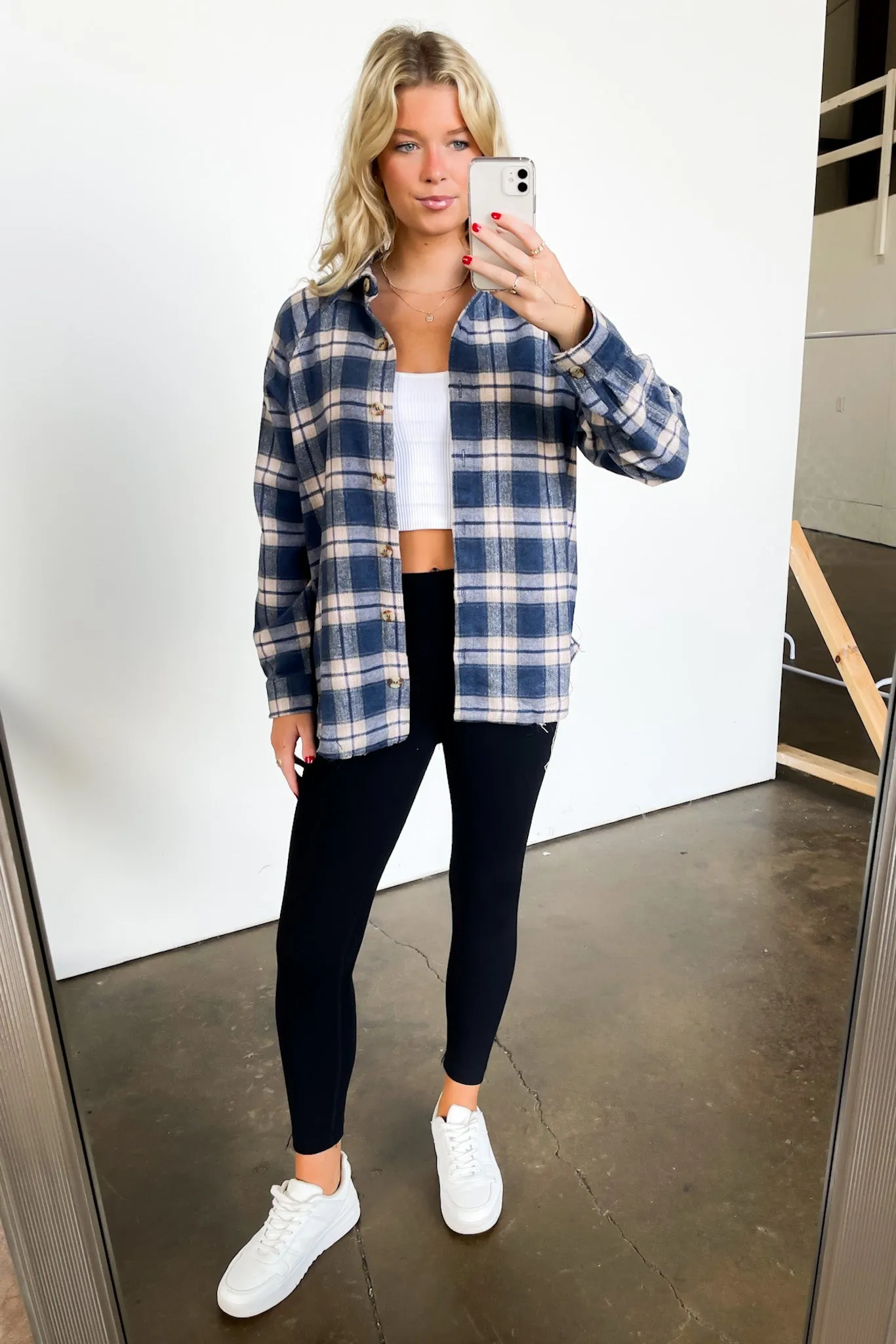 Keep It Cozy Oversized Button Down Plaid Flannel Top - FINAL SALE