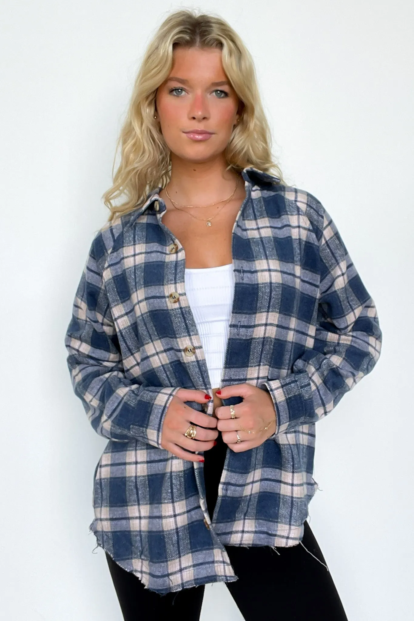 Keep It Cozy Oversized Button Down Plaid Flannel Top - FINAL SALE