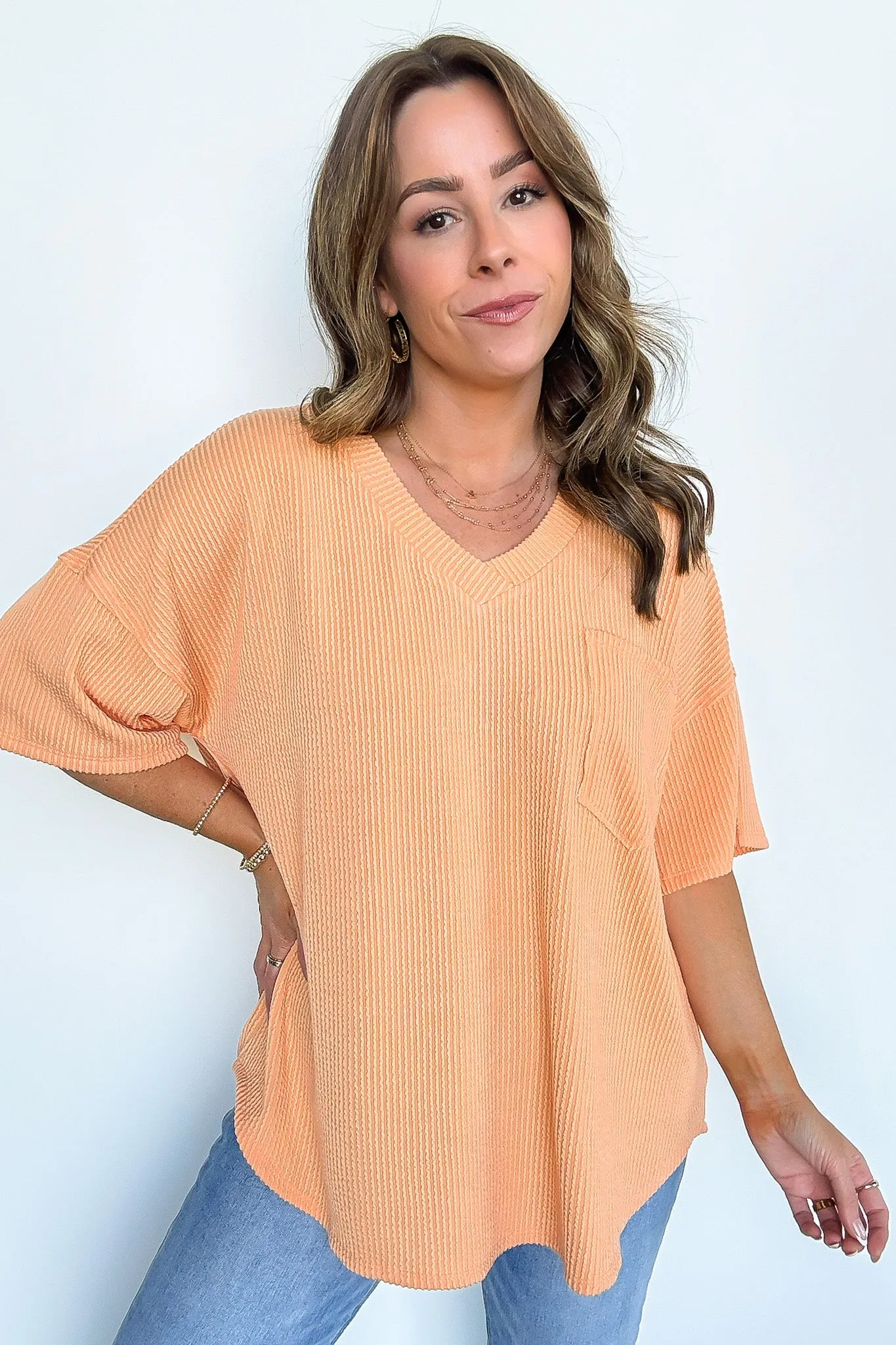 Kirbie V-Neck Pocket Top