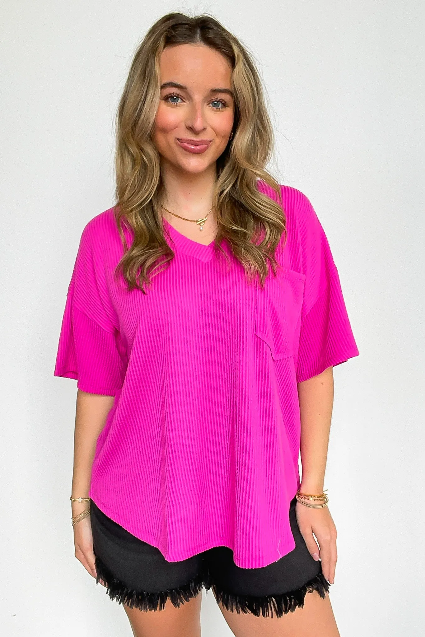 Kirbie V-Neck Pocket Top