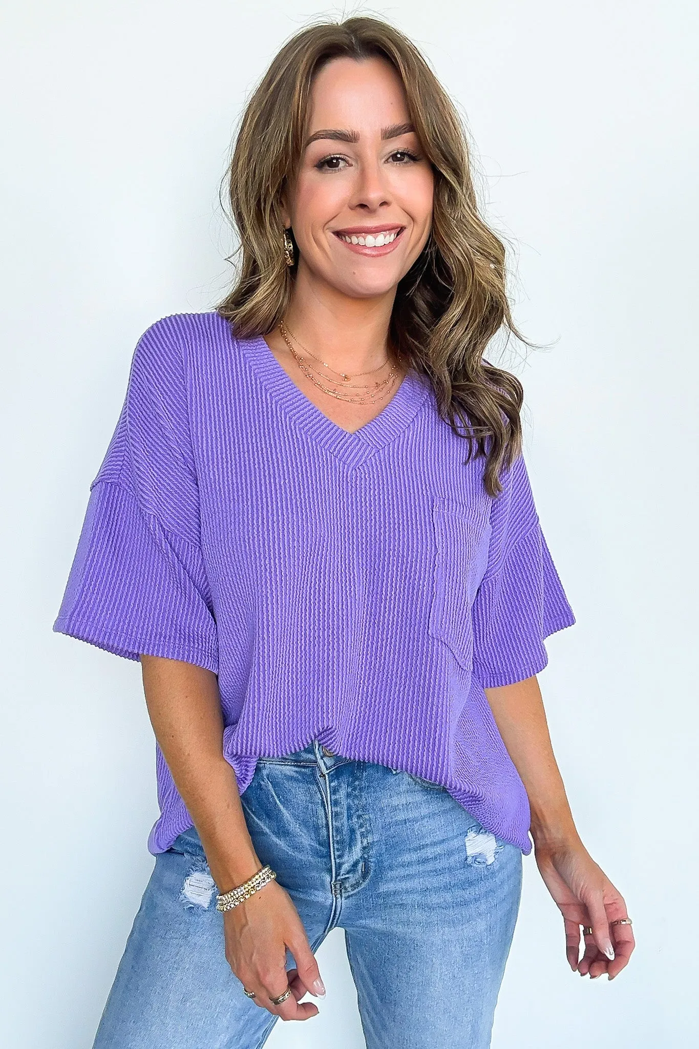 Kirbie V-Neck Pocket Top