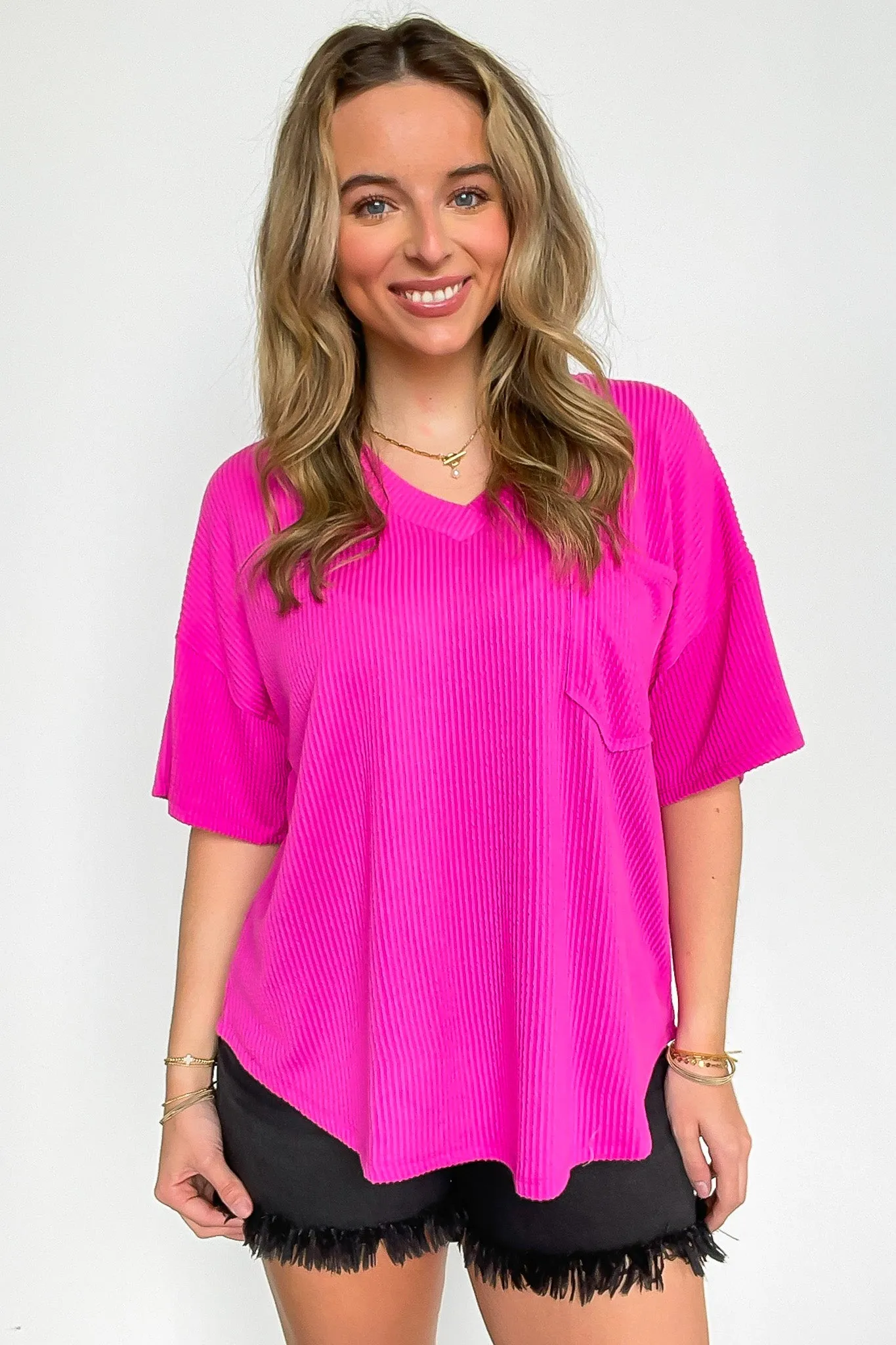 Kirbie V-Neck Pocket Top