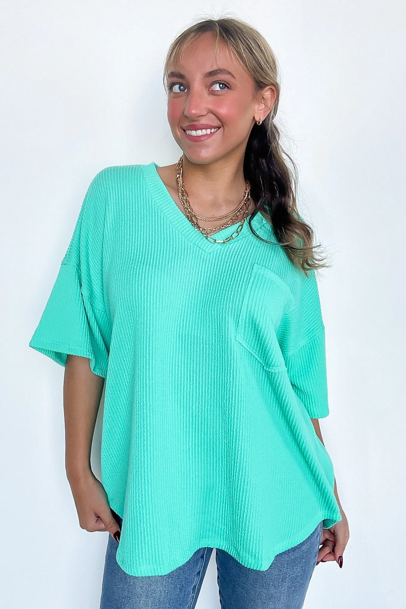 Kirbie V-Neck Pocket Top