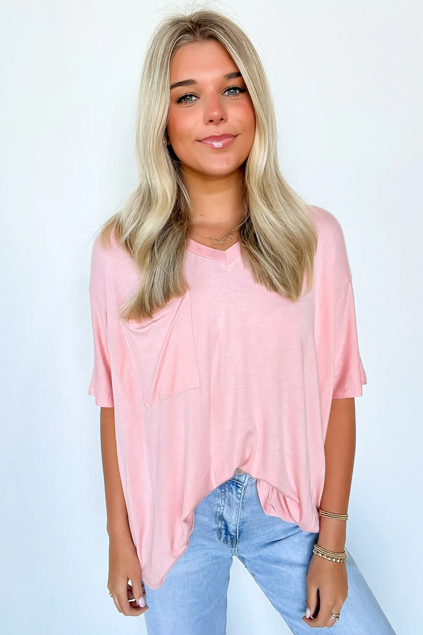 Krystle V-Neck Front Pocket Top