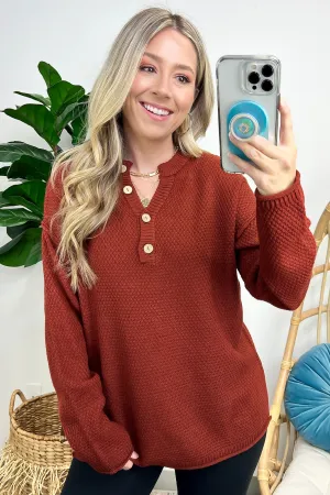 Kyrie Button Henley Knit Sweater - FINAL SALE