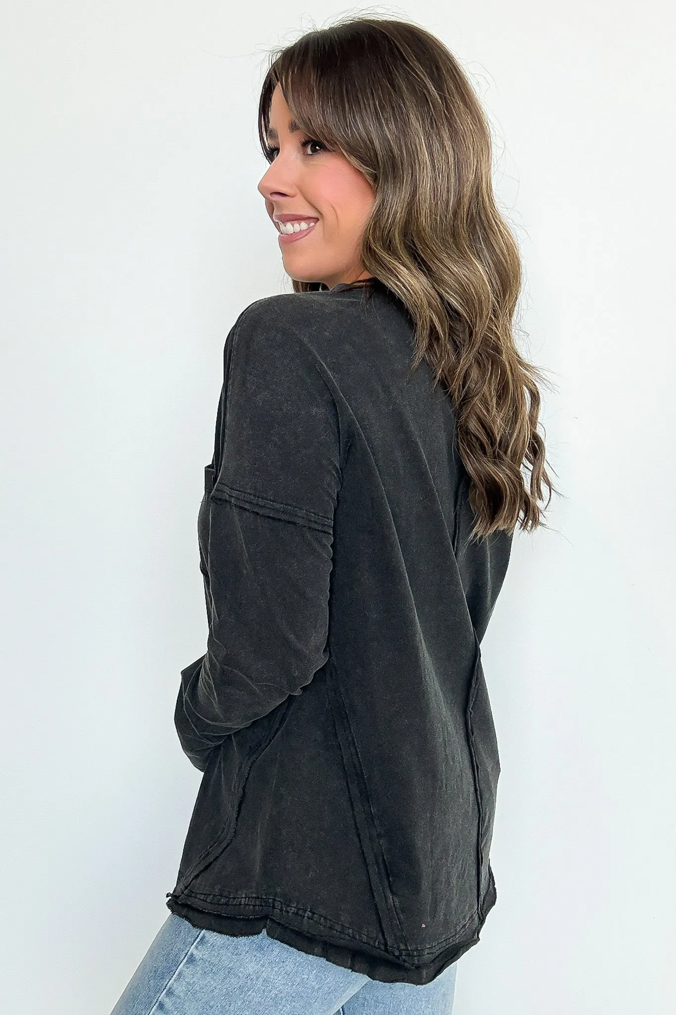 Laina Mineral Wash Long Sleeve Top