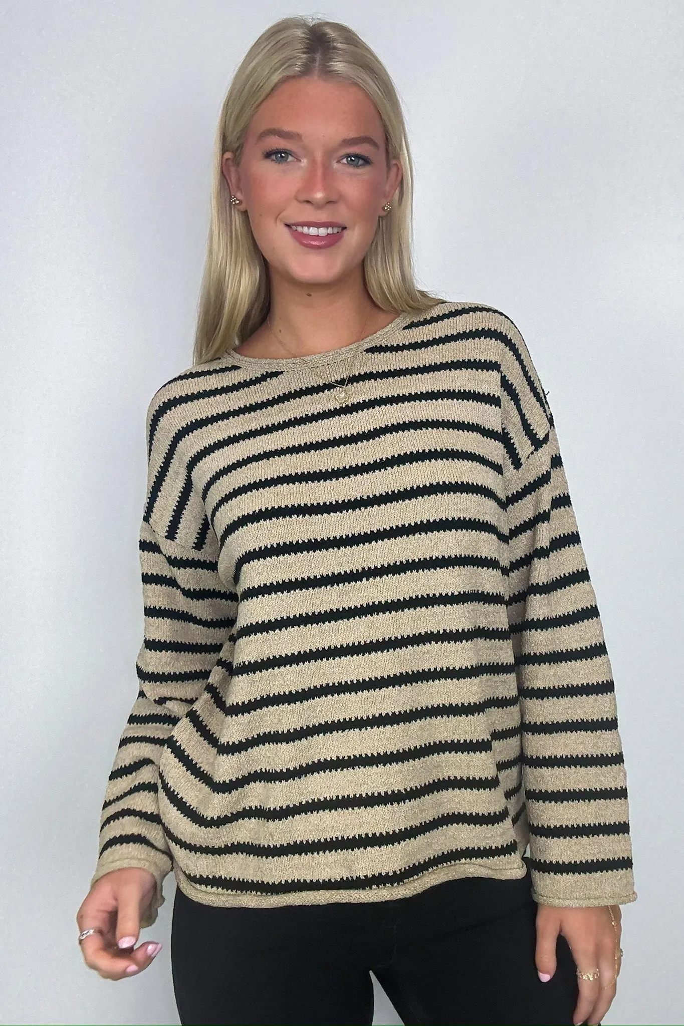 Laine Striped Knit Boatneck Sweater - FINAL SALE