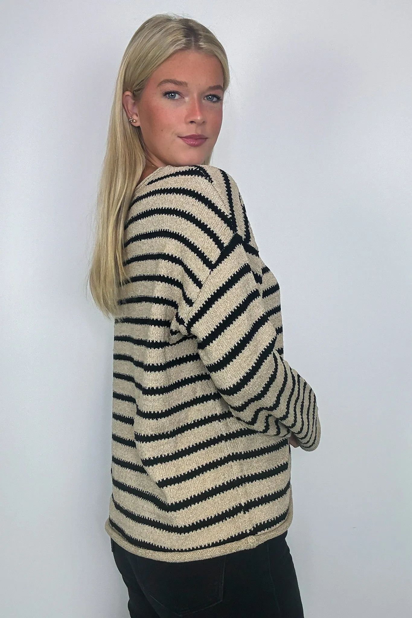 Laine Striped Knit Boatneck Sweater - FINAL SALE