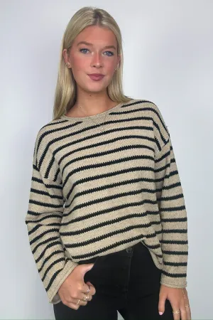 Laine Striped Knit Boatneck Sweater - FINAL SALE