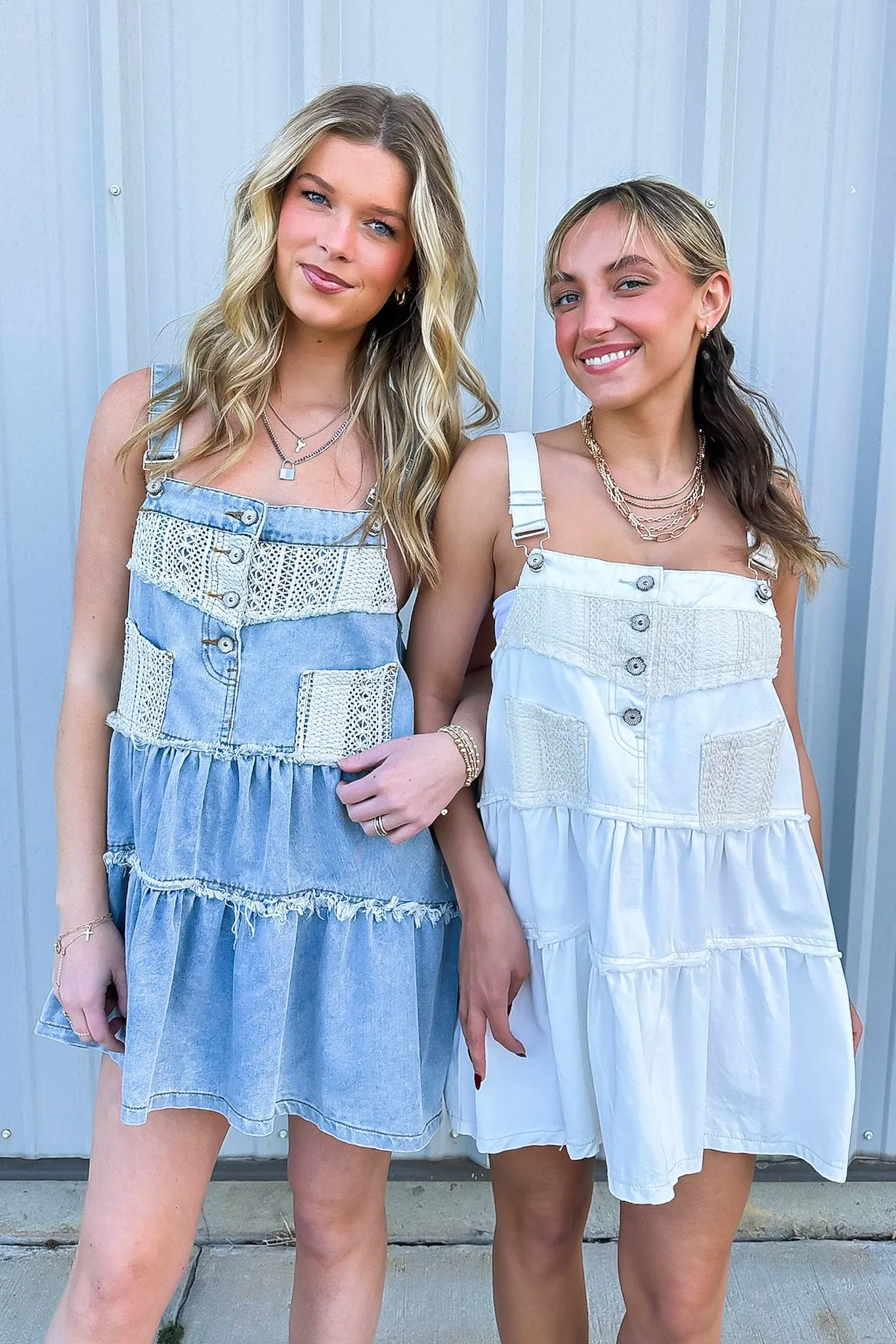 Lana Frayed Denim Overall Dress
